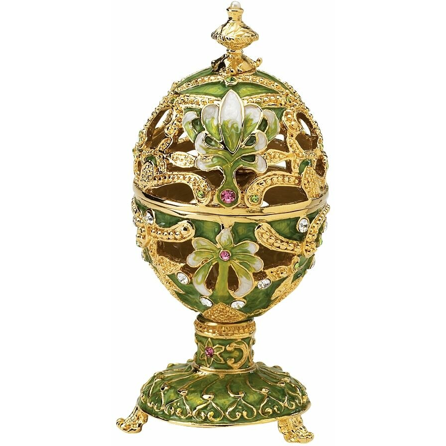 The Petroika Elena Faberge-Style Enameled Egg in Green | Wayfair