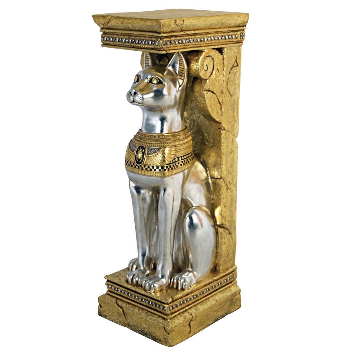 Egyptian Cat Goddess Bastet Pedestal Statue Wayfair