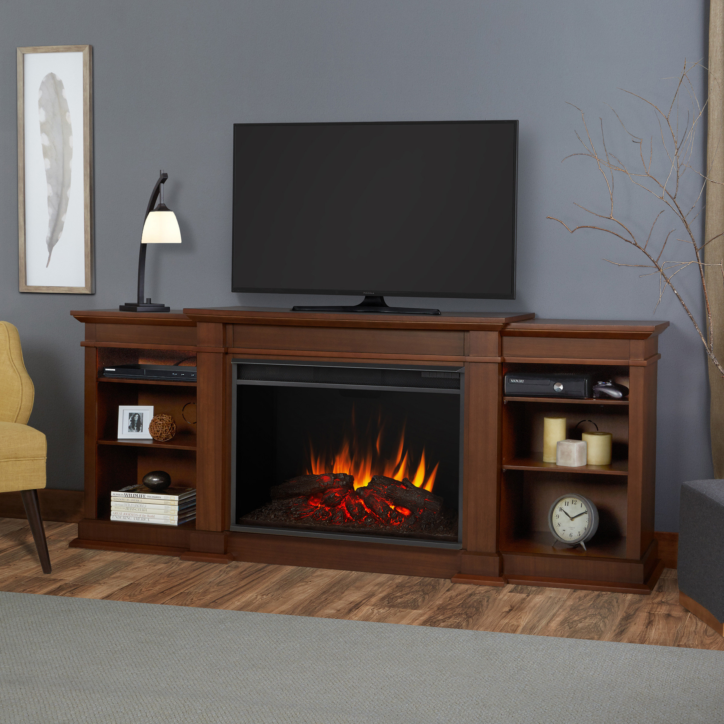 Eliot Grand Entertainment Unit with Electric Fireplace Wayfair