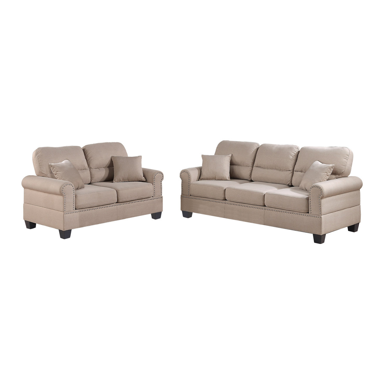 Poundex Bobkona Shelton Sofa and Loveseat Set & Reviews Wayfair