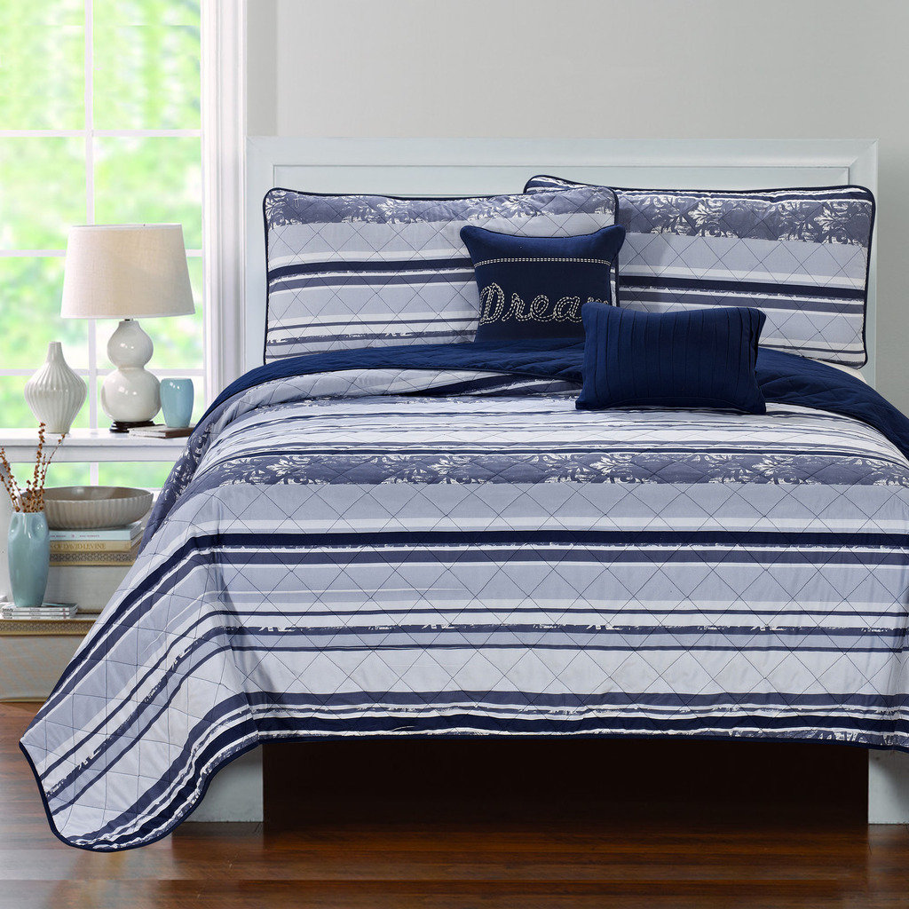 Luxury Home Jean 5 Piece Quilt Set & Reviews Wayfair