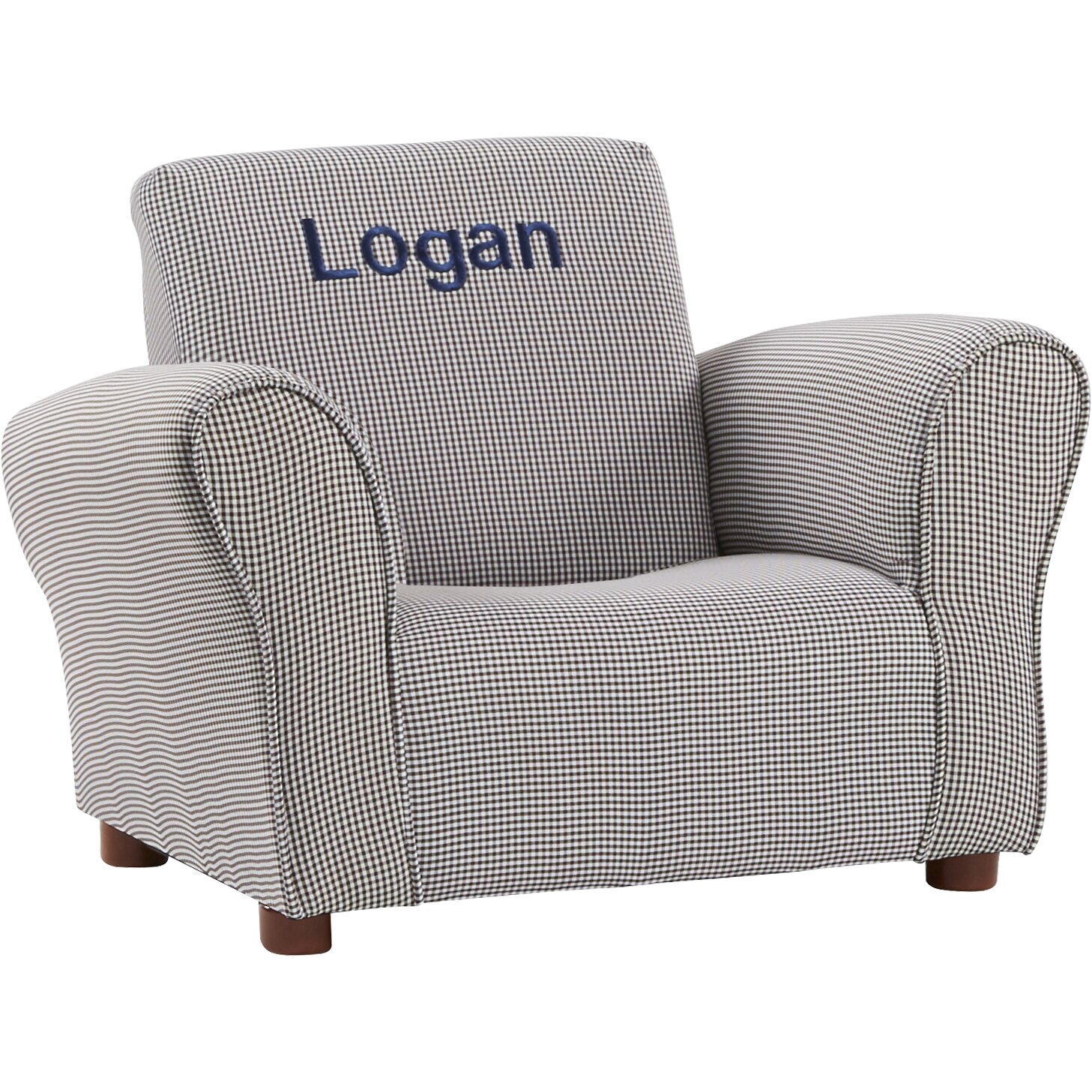 Fantasy Furniture Little Furniture Upholstered Personalized Kids Gingham Mini Chair 101 