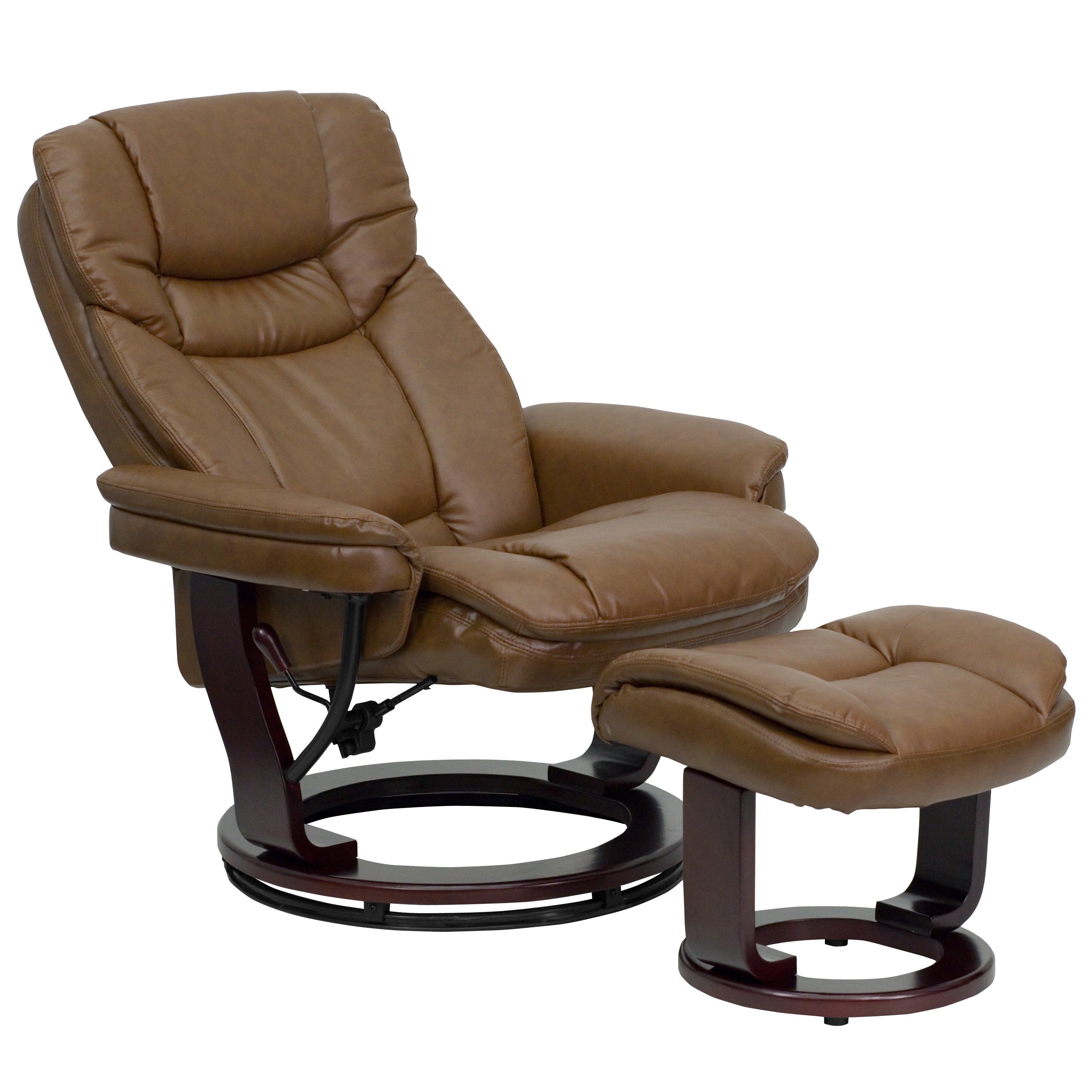 Contemporary Leather Recliner and Ottoman III Wayfair
