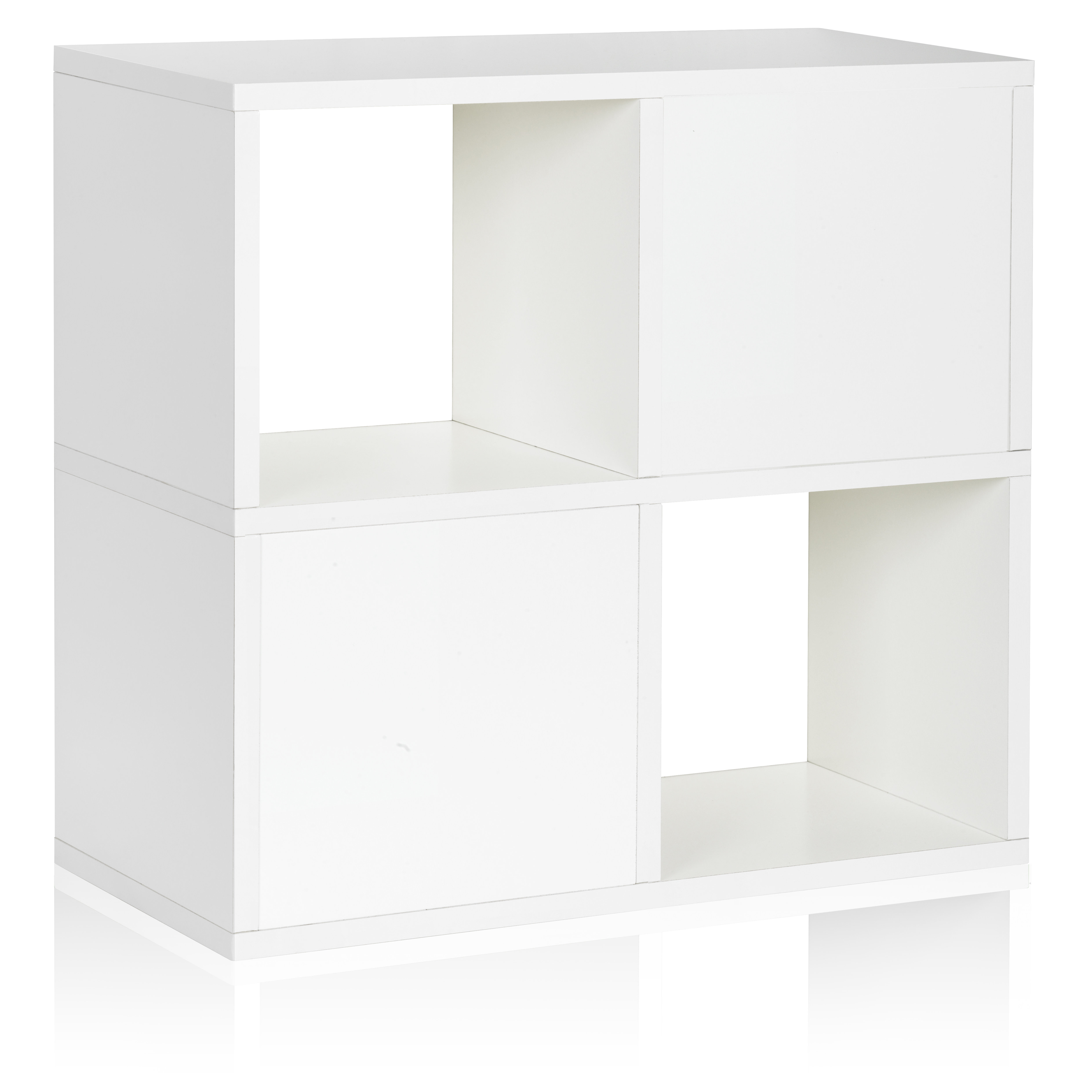 Quad Cubby 24.8" Eco Bookcase, Stackable Organizer and Storage Shelf