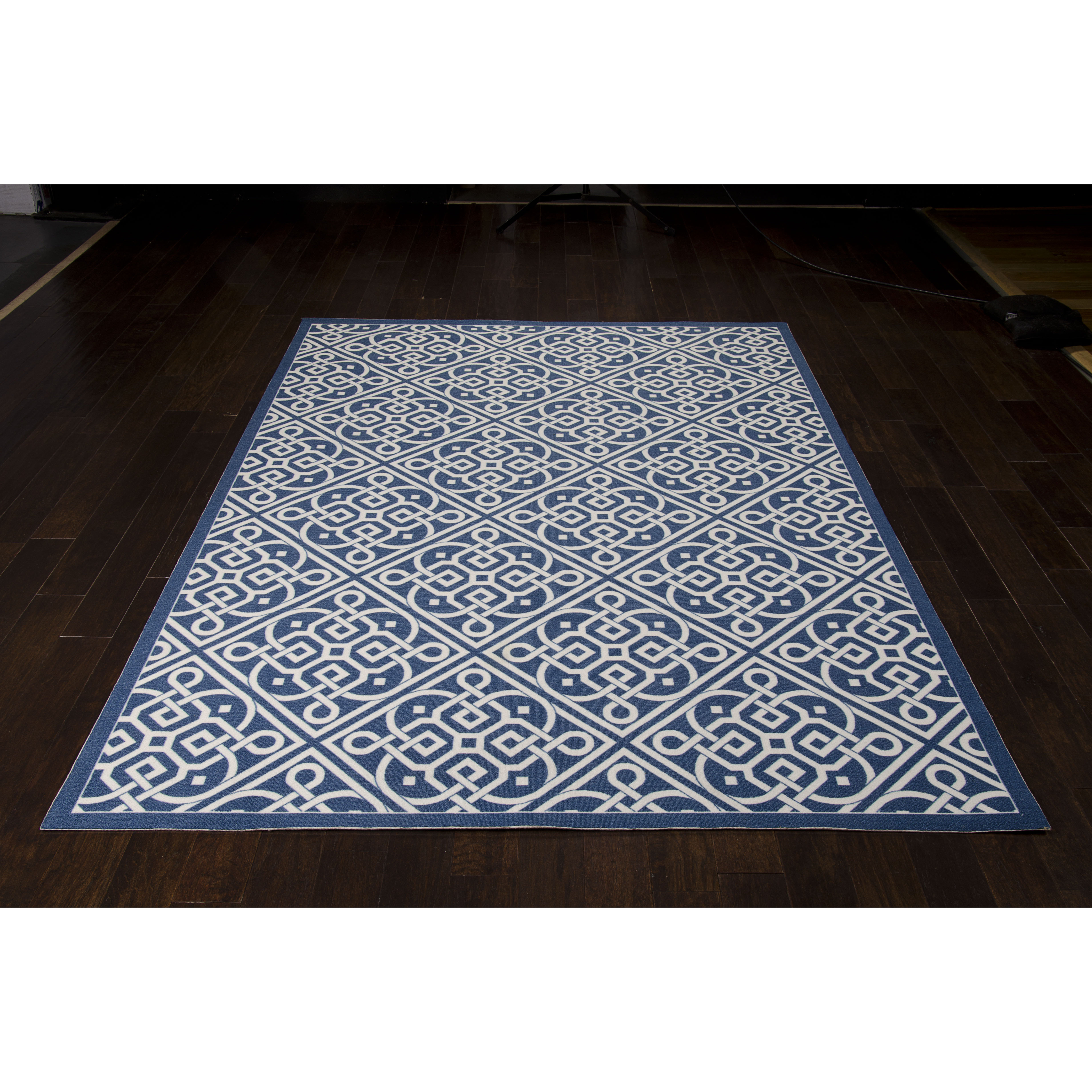 Waverly Sun n' Shade "Lace It Up" Navy Indoor/Outdoor Area Rug