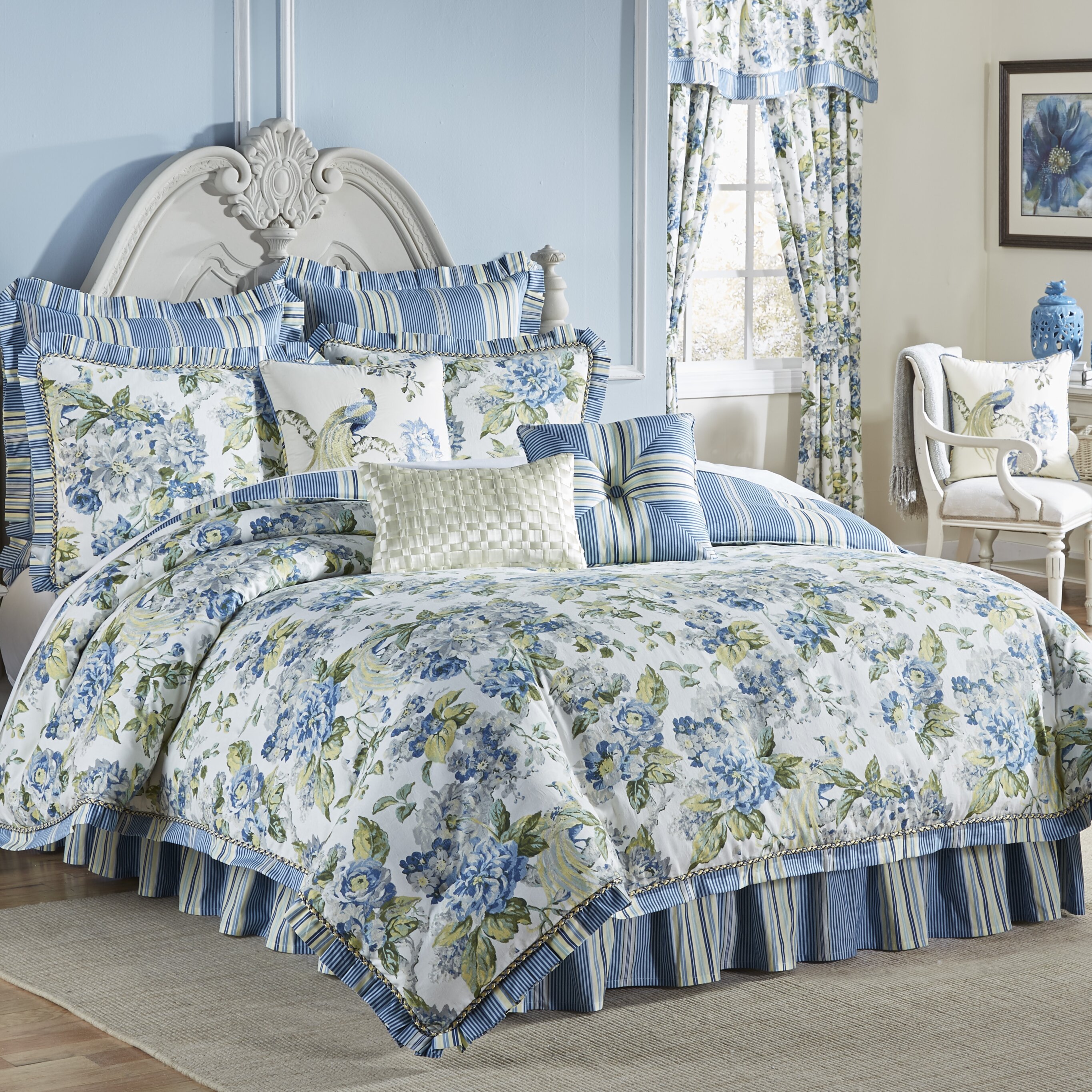 Waverly Floral Engagement 4 Piece Bedding Set & Reviews | Wayfair