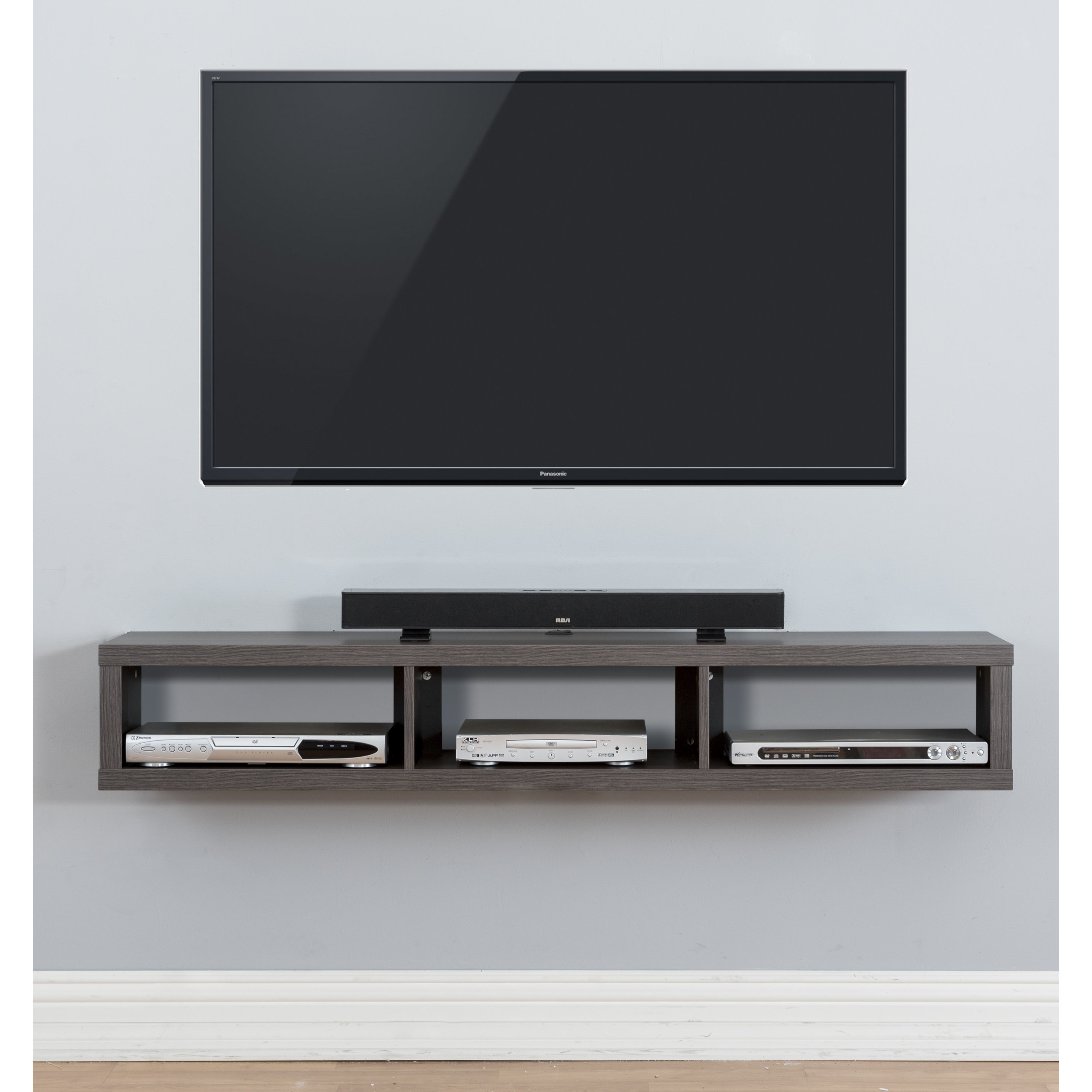 60" Shallow Wall Mounted TV Component Shelf Wayfair