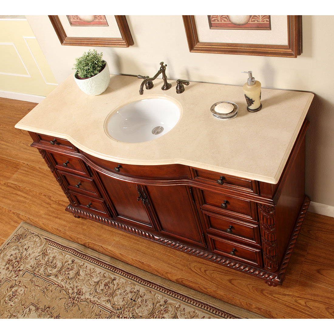 Silkroad Exclusive Victoria 60" Single Bathroom Vanity Set & Reviews