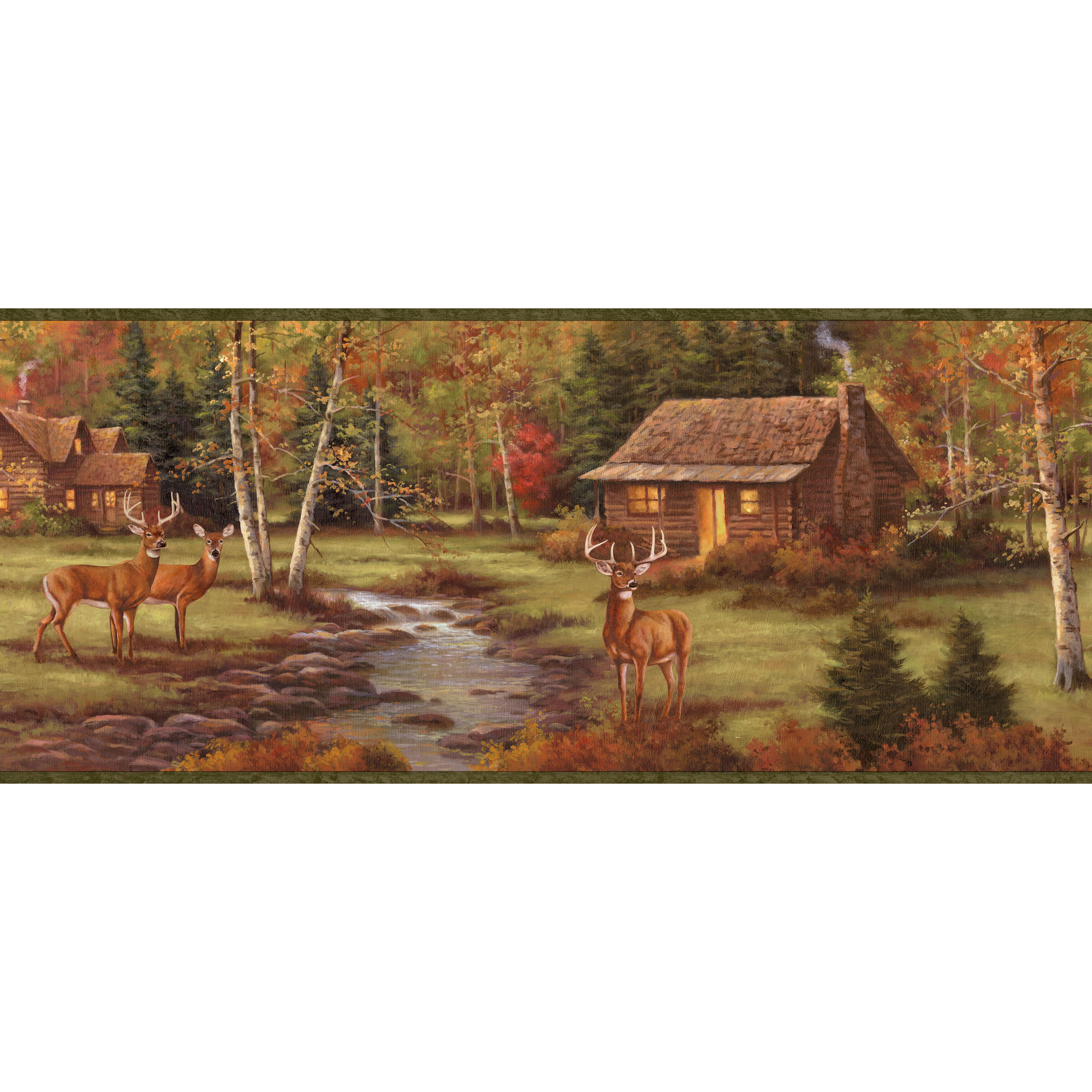 Borders by Chesapeake Lodge Stag Creek Portrait 15' x 8.25" Wildlife 3D