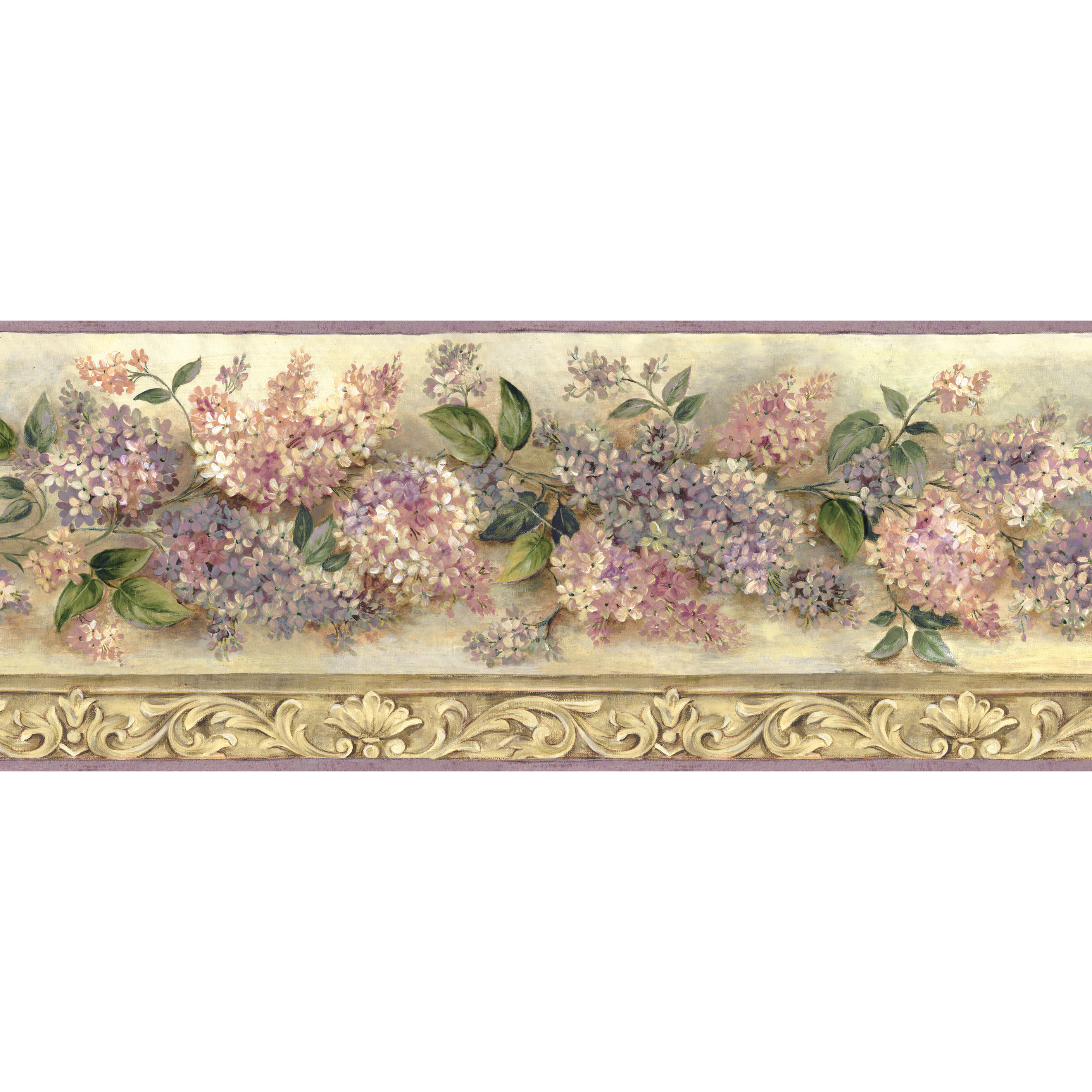 Borders by Chesapeake Ethel Heirloom Lilacs Trail 15' x 7.75'' Floral