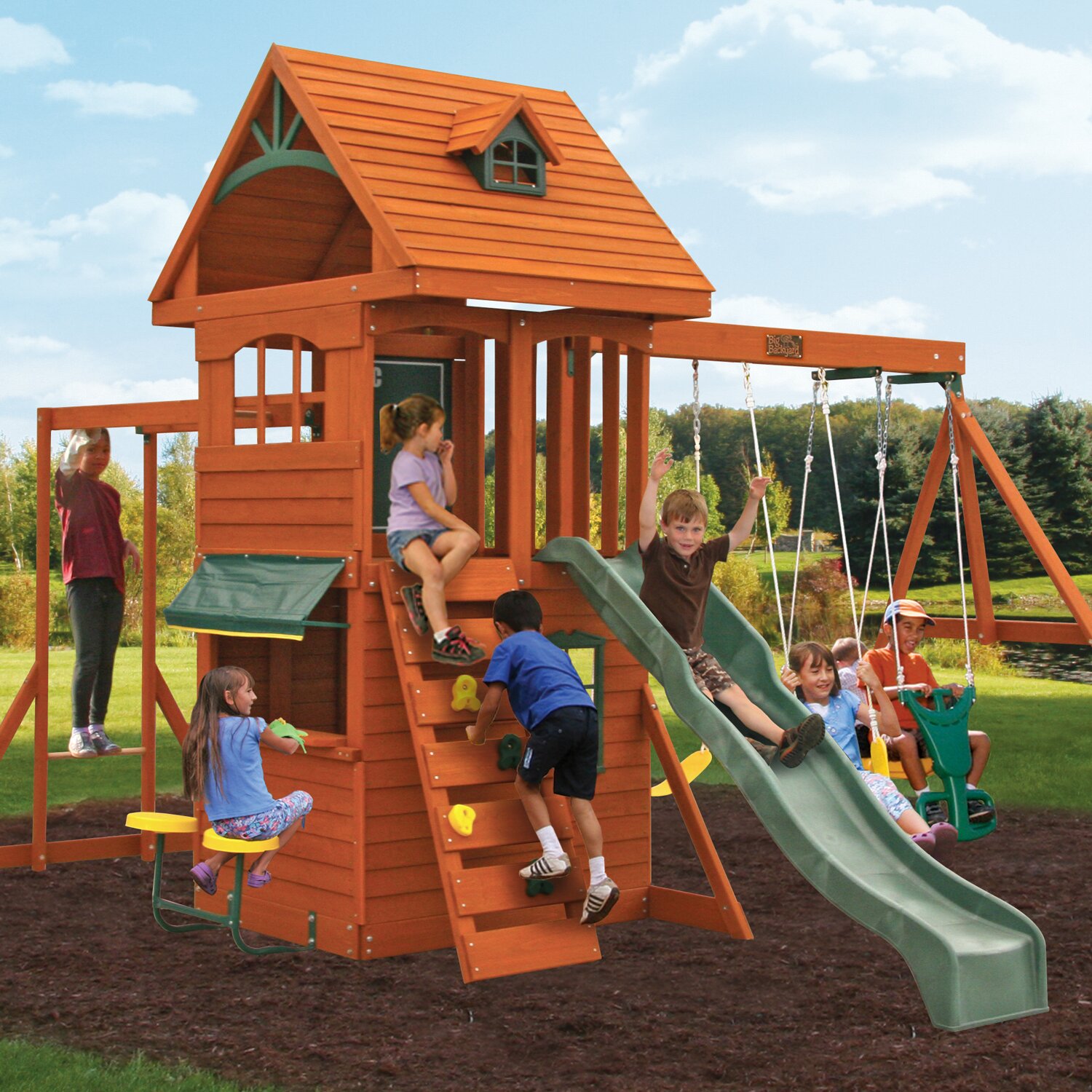 wooden outdoor playset