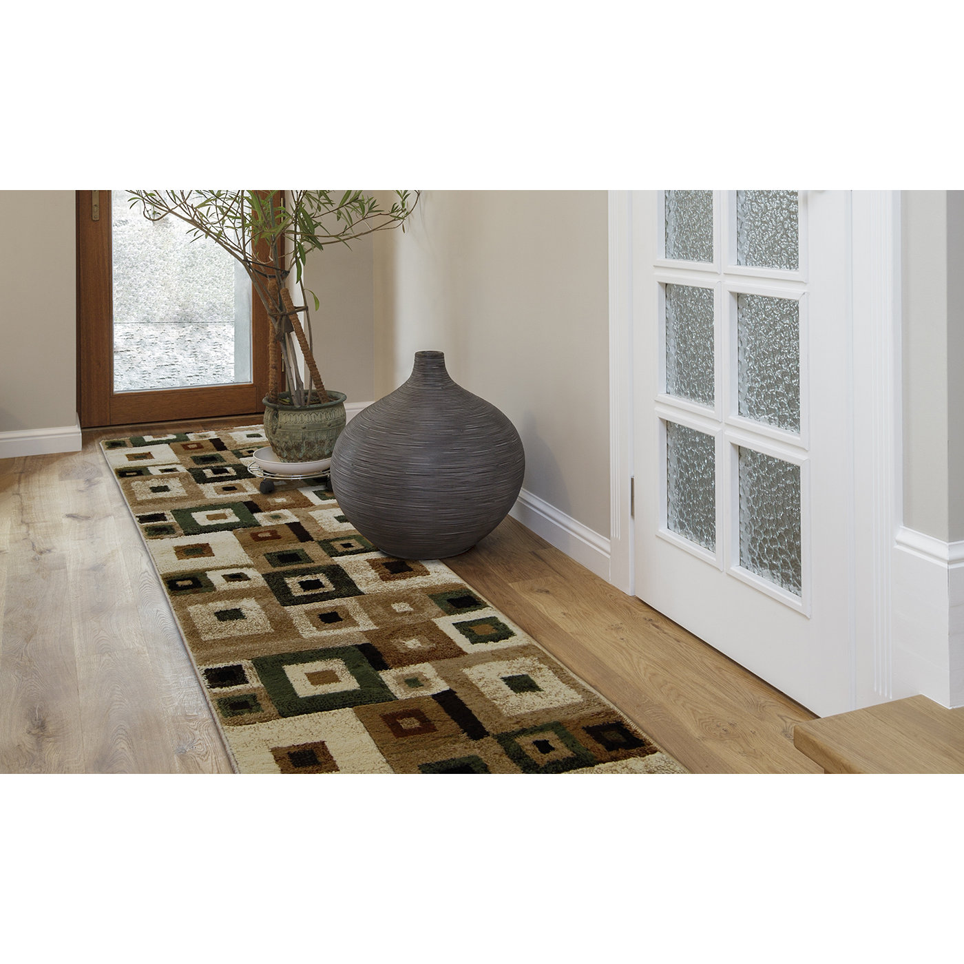 Tribeca Brown/Green Area Rug Wayfair
