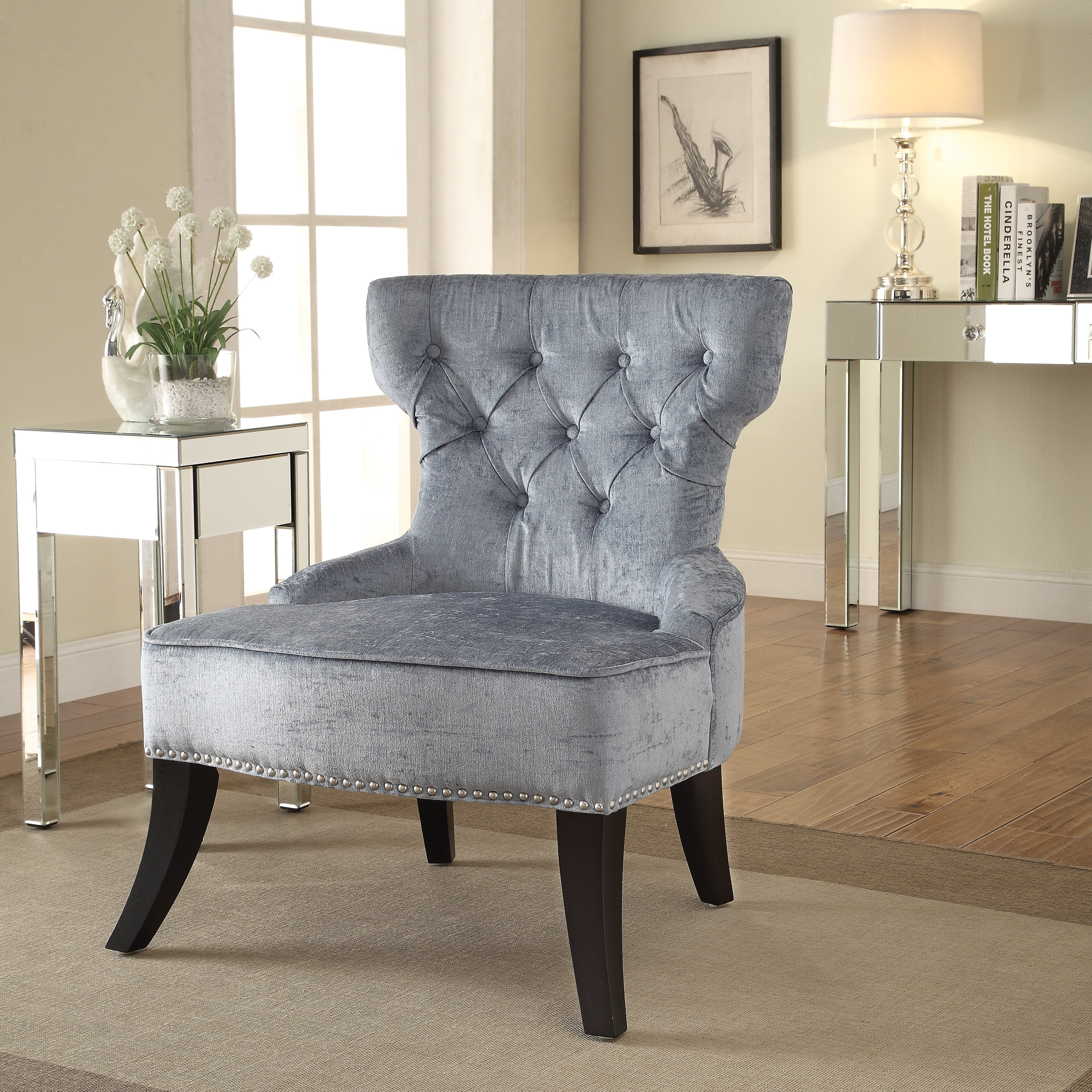 Ave Six Colton Vintage Tufted Velvet Side Chair & Reviews | Wayfair
