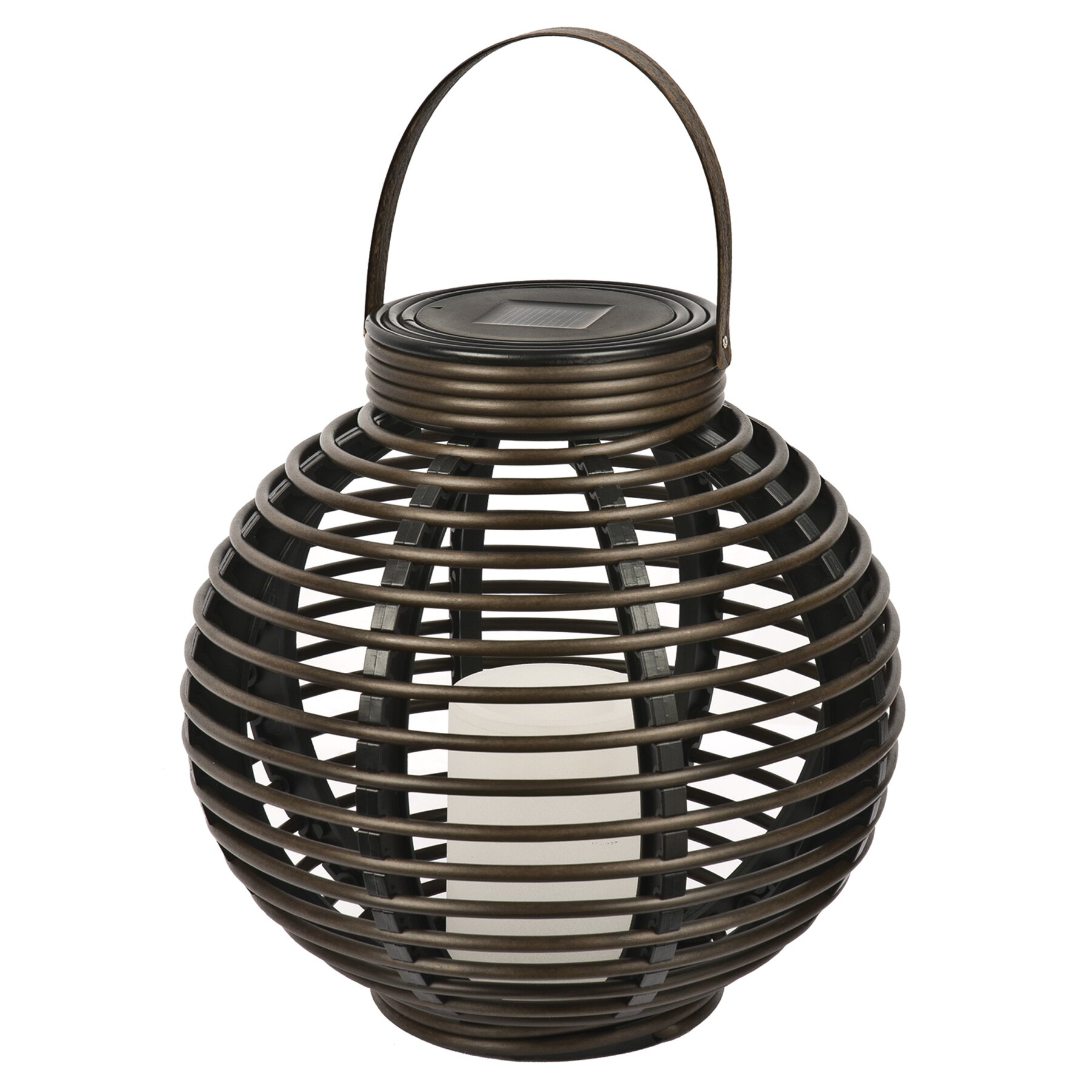 Solar Flickering Rattan Basket Hanging Lantern 