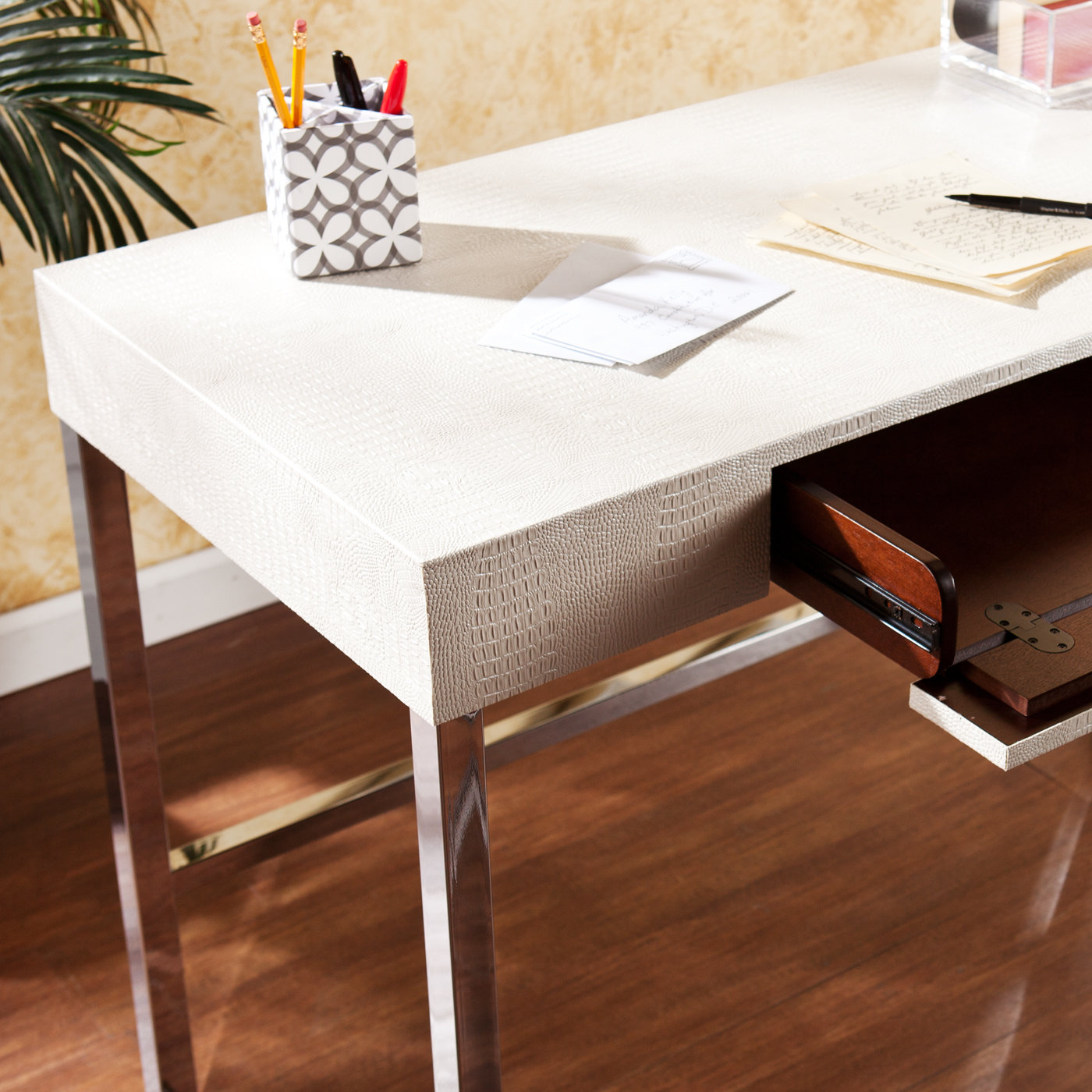 Wildon Home ® Beckett Writing Desk with Keyboard Tray AllModern