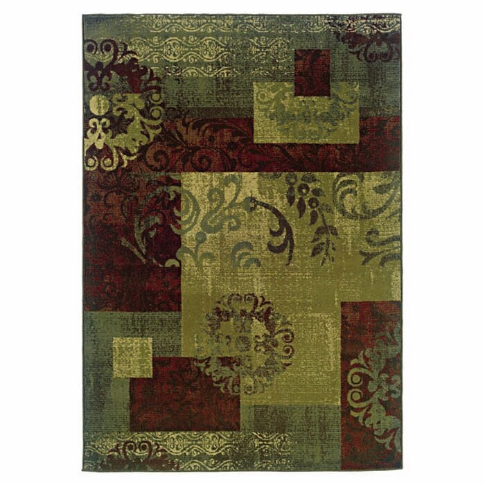 Midland Green/Red Area Rug Wayfair