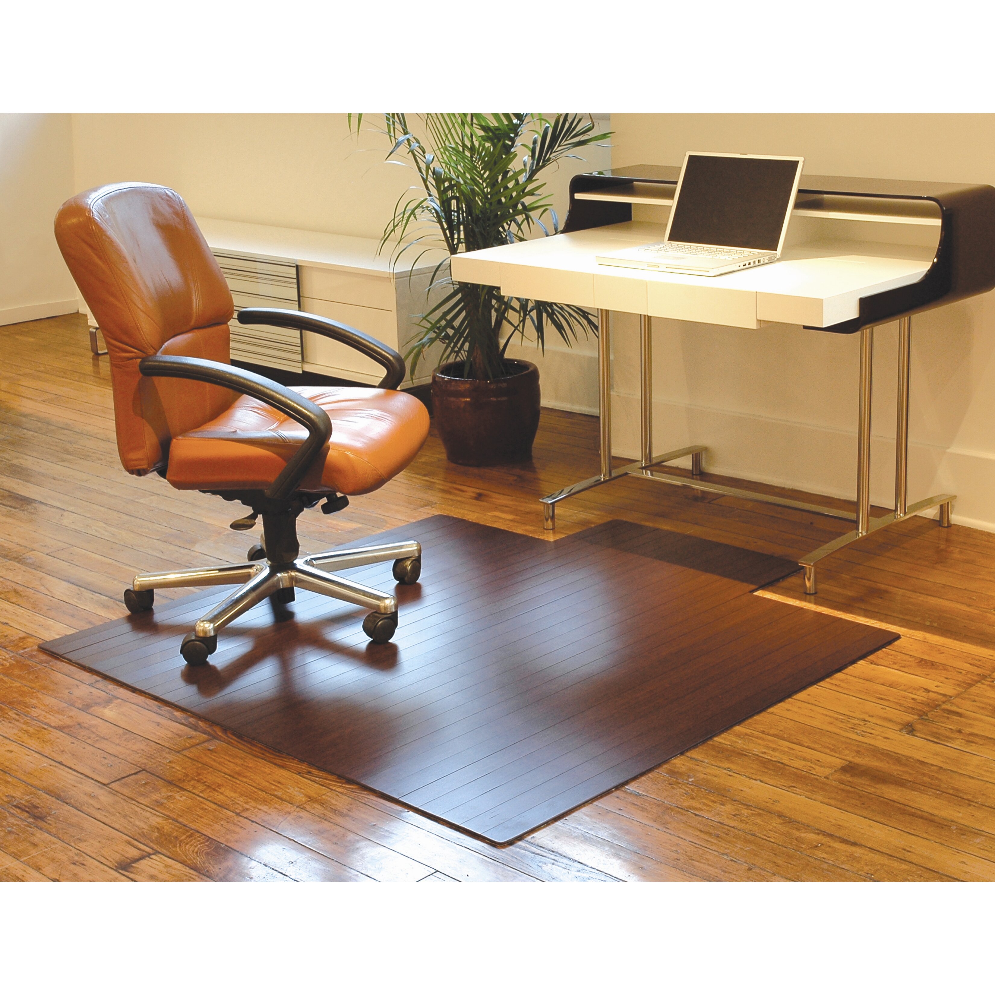 Low Pile and Hardwood Bamboo Office Chair Mat | Wayfair