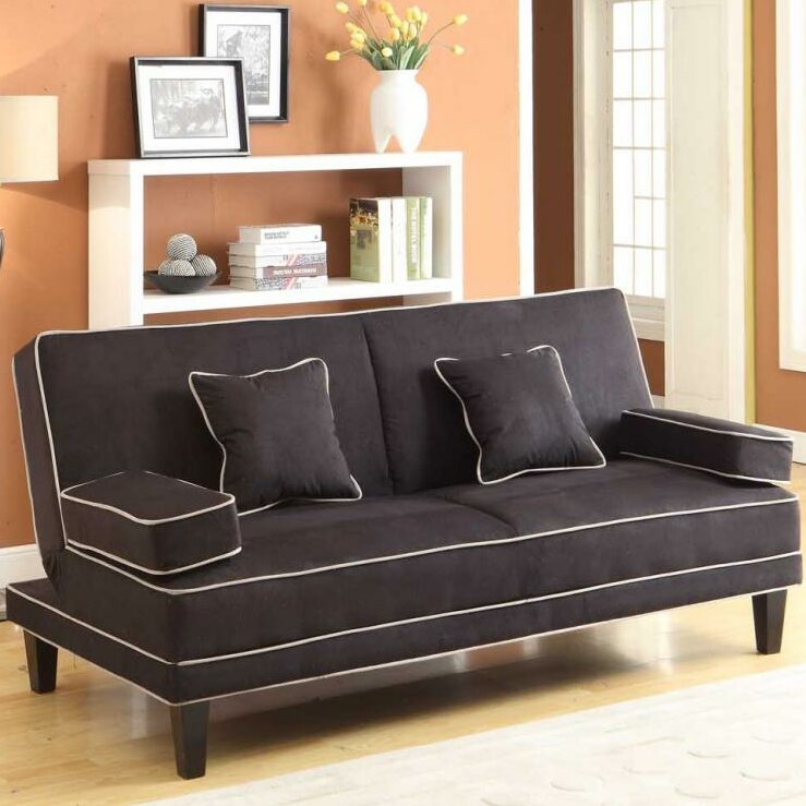 Jordan Microfiber Two Tone Piping Sleeper Sofa Wayfair