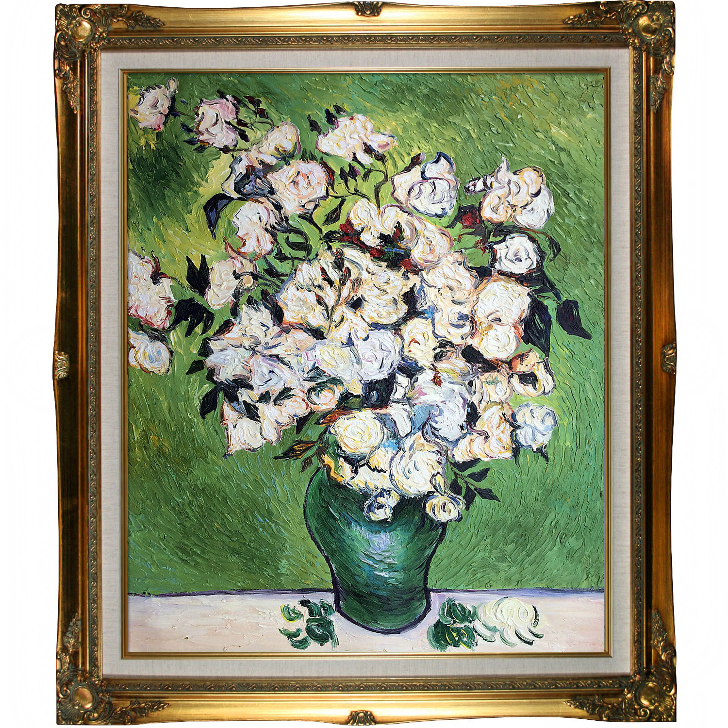 Vase with Roses by Vincent Van Gogh Framed Original Painting Wayfair