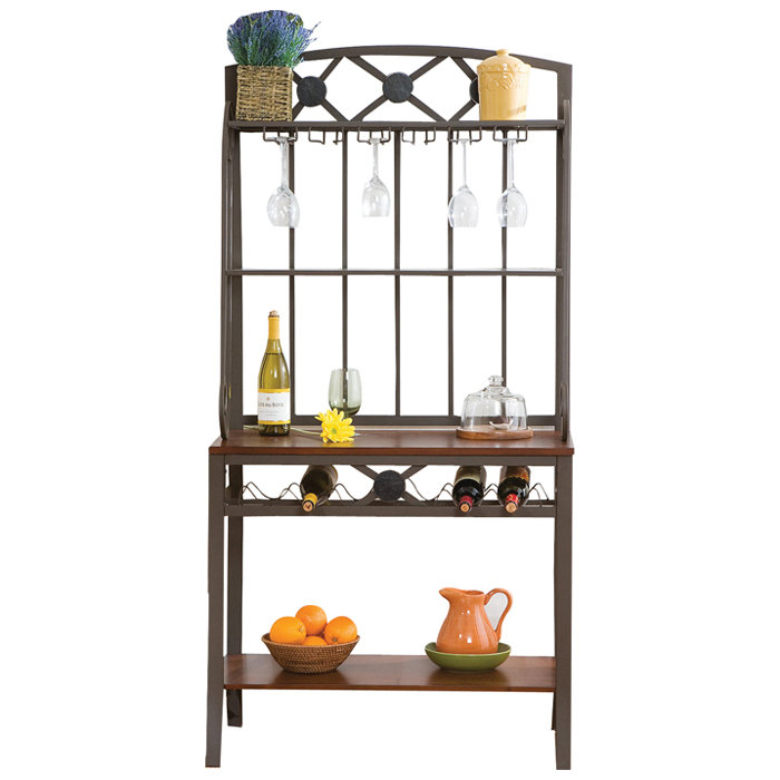 Wildon Home ® Marabella Decorative Baker's Rack with Wine Storage