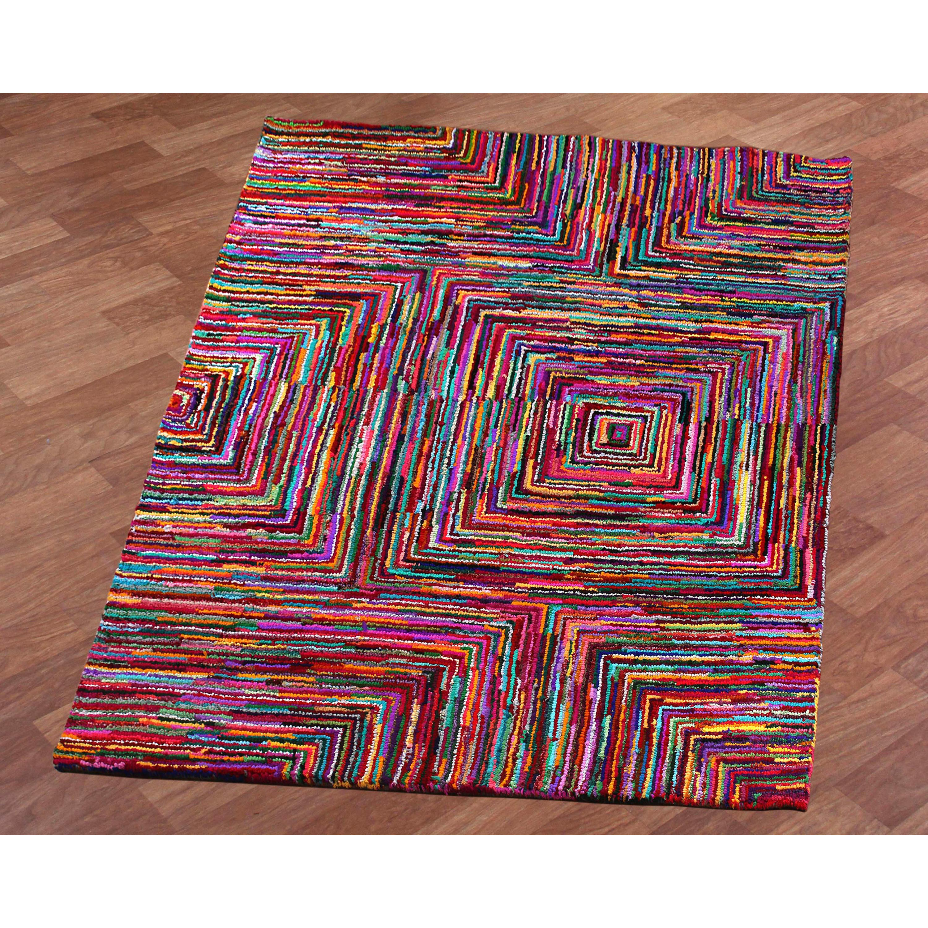 Brilliant Ribbon Blocks Tufted Area Rug Wayfair