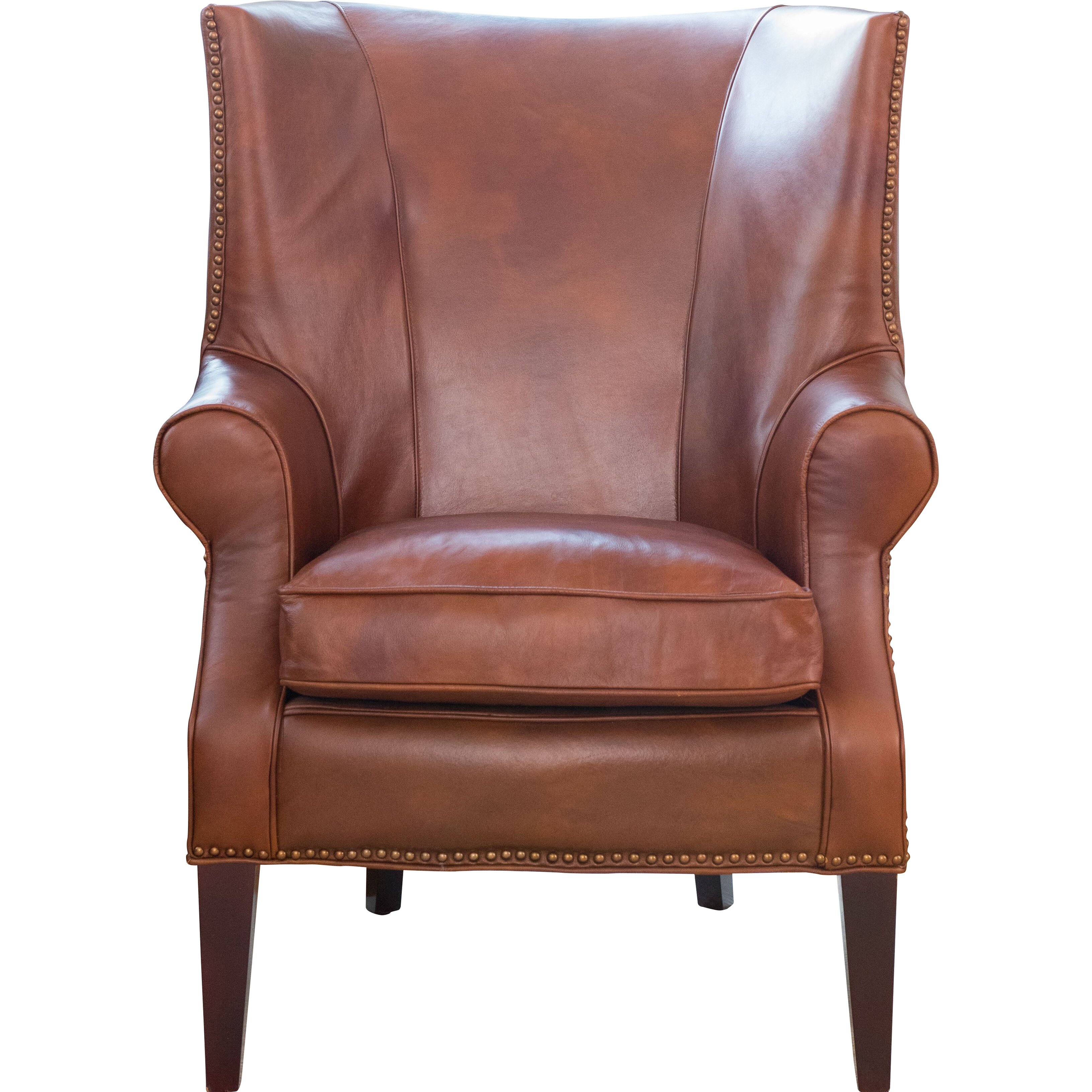 Brayden Leather Wingback Chair Wayfair
