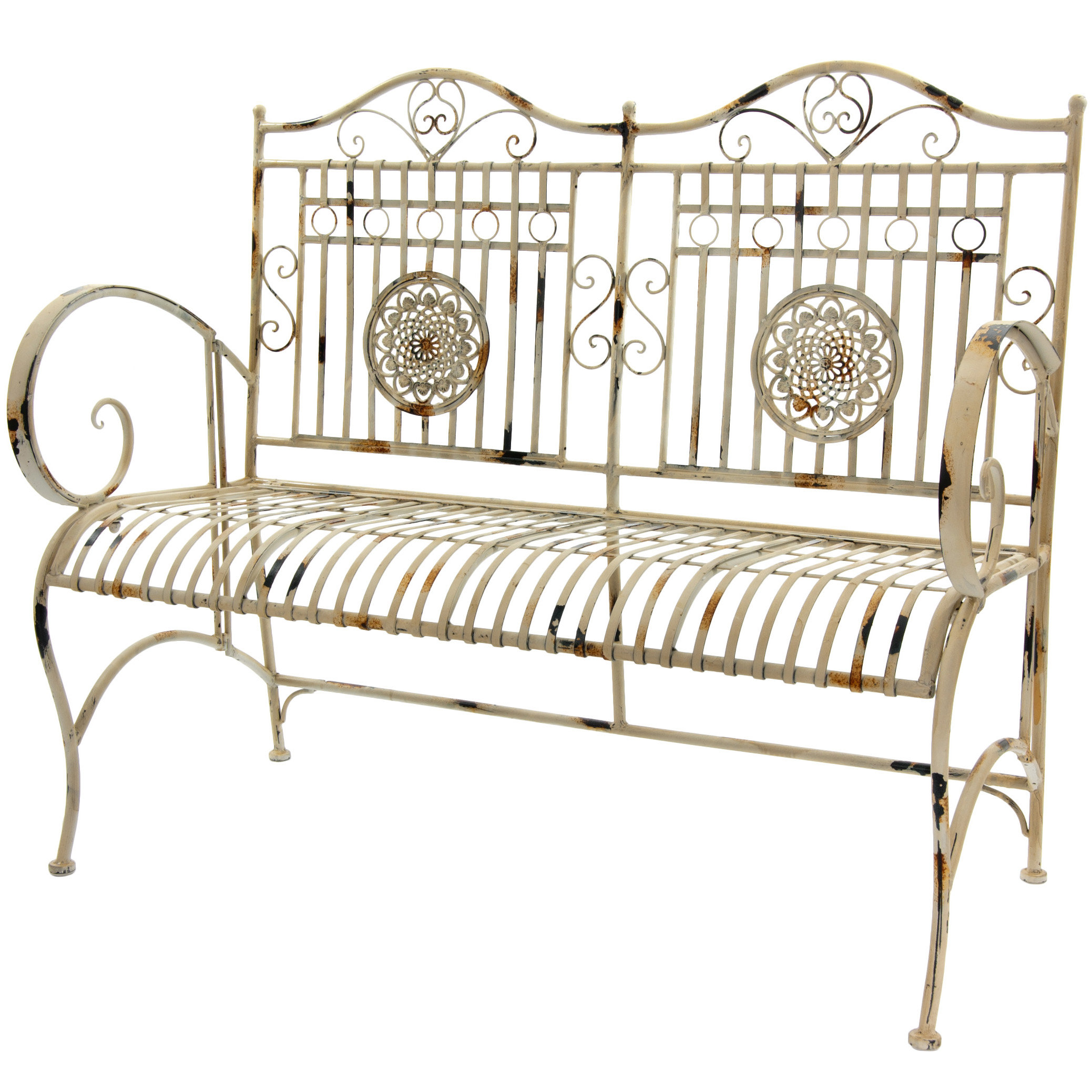 Rustic Metal Garden Bench