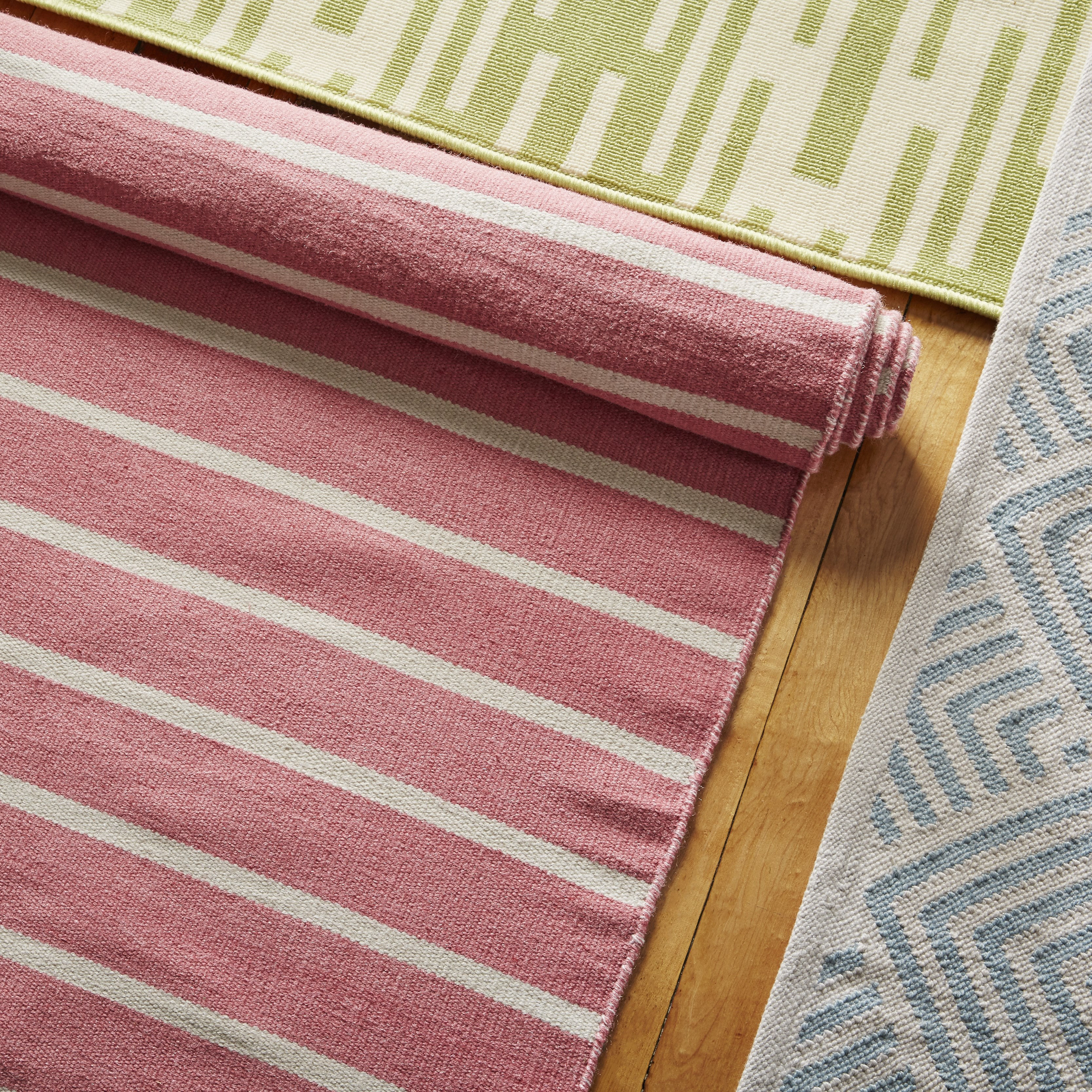 Sorrento Pinstripe Pink Indoor/Outdoor Area Rug Wayfair