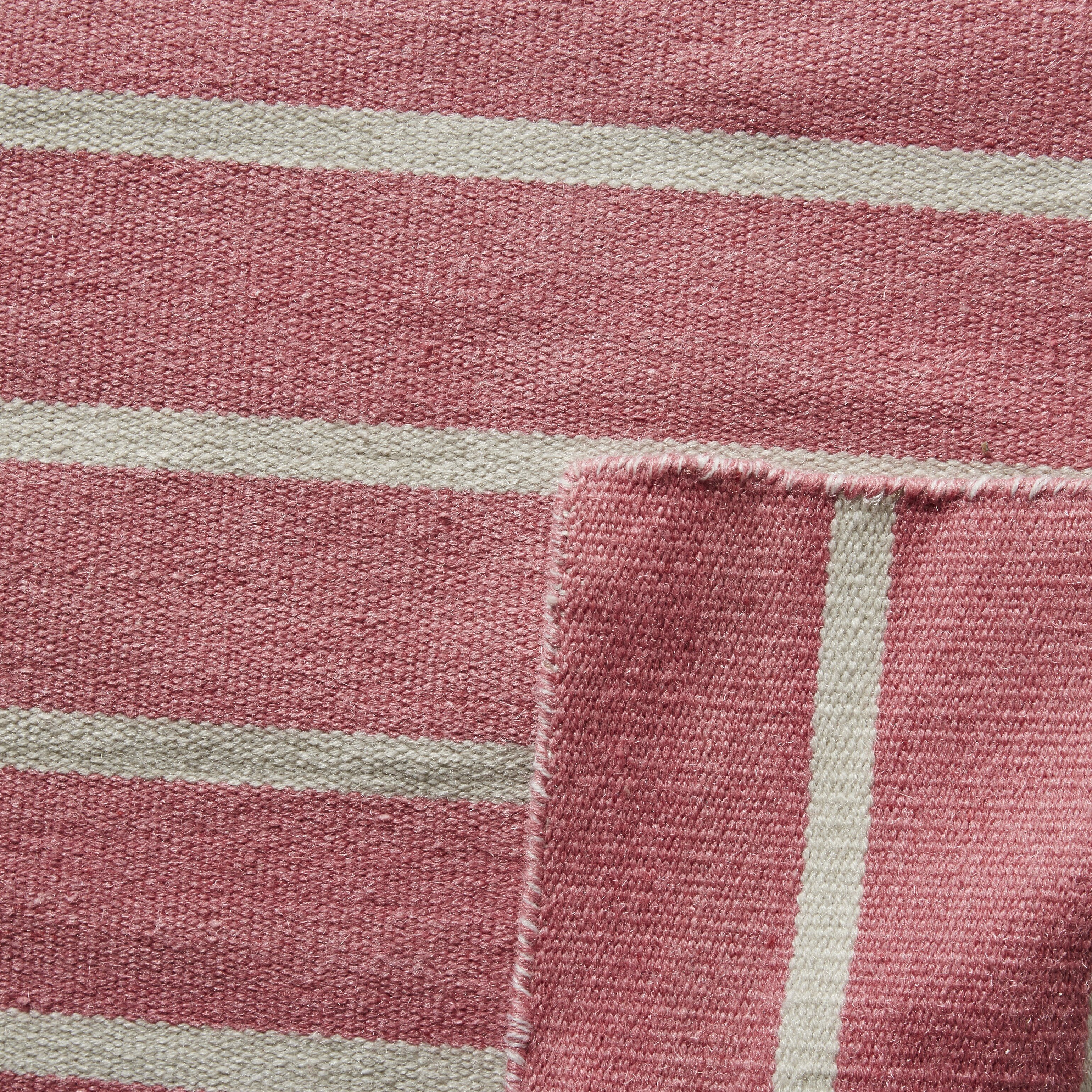 Sorrento Pinstripe Pink Indoor/Outdoor Area Rug | Wayfair