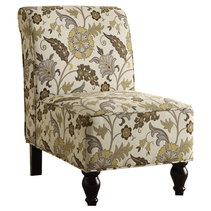 Monarch Specialties Inc. Floral Traditional Slipper Chair & Reviews