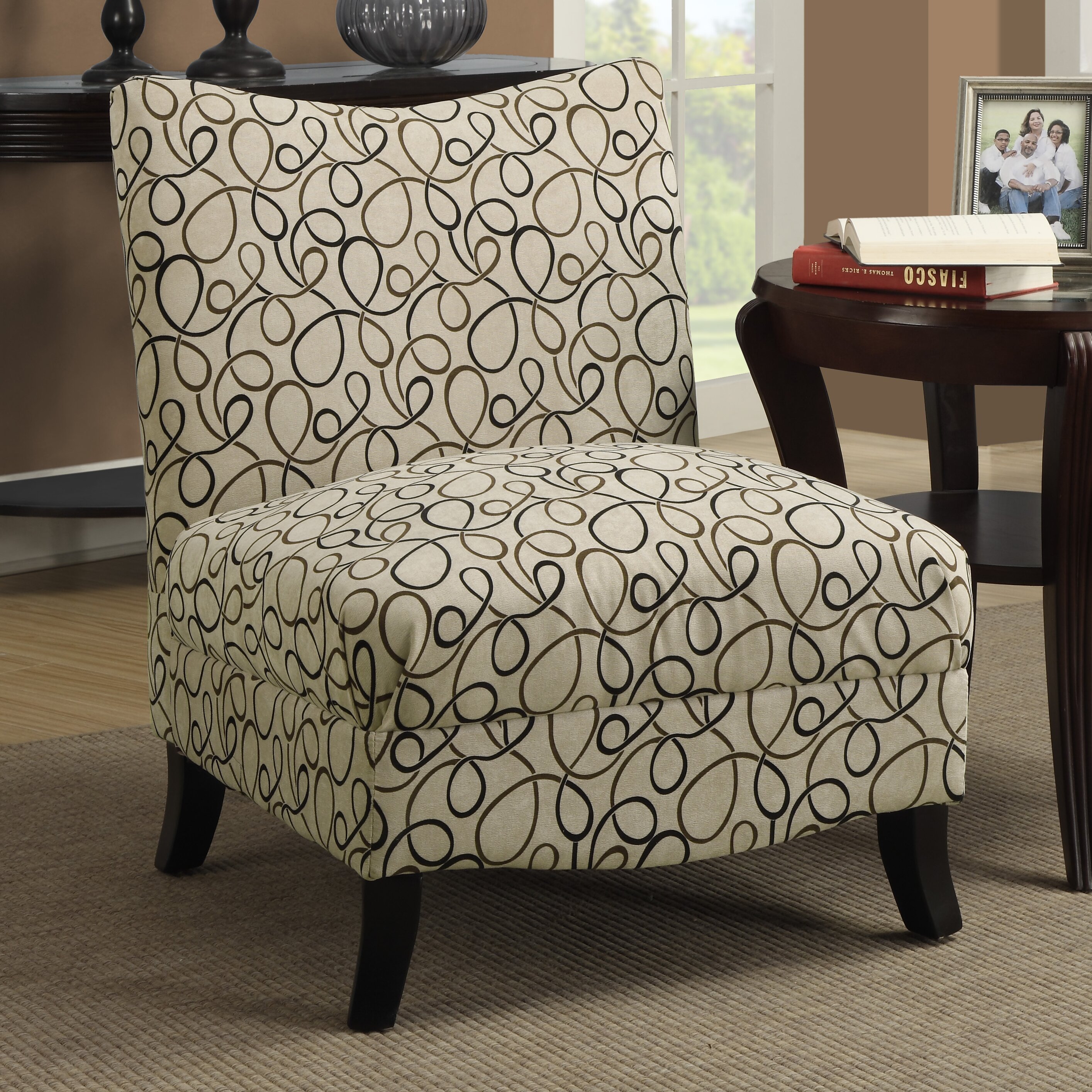 Swirl Fabric Slipper Chair | Wayfair