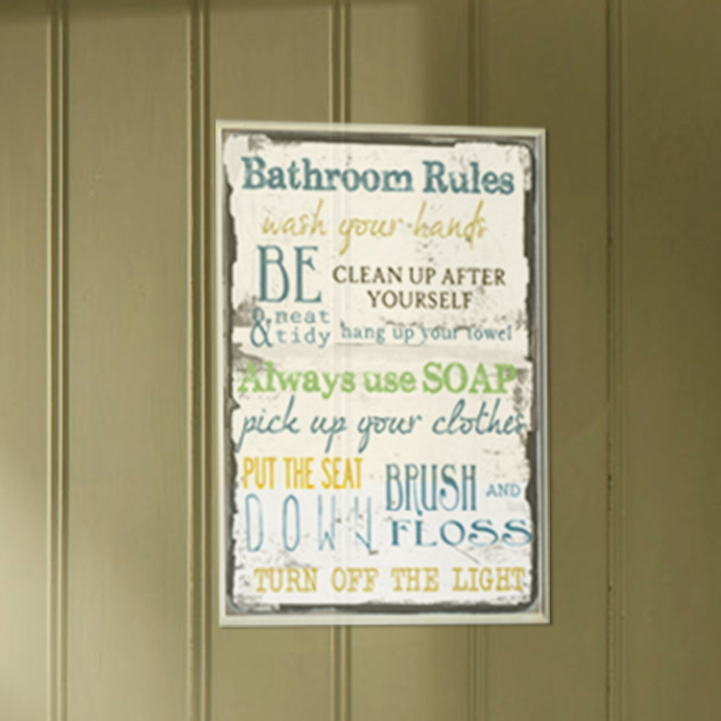Stupell Industries Bathroom Typography Tall Rectangle Wall Plaque