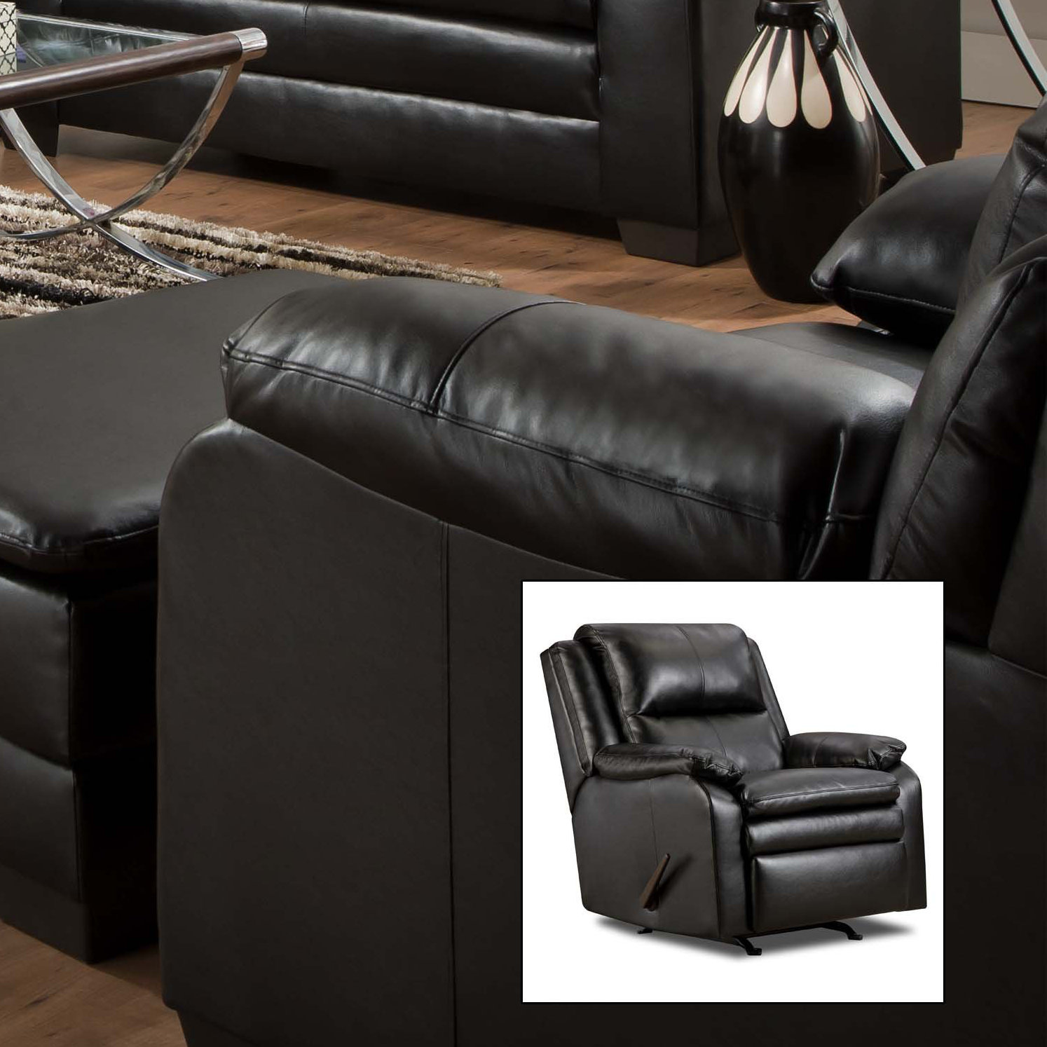 Simmons Upholstery Soho Bonded Leather Rocker Recliner & Reviews Wayfair