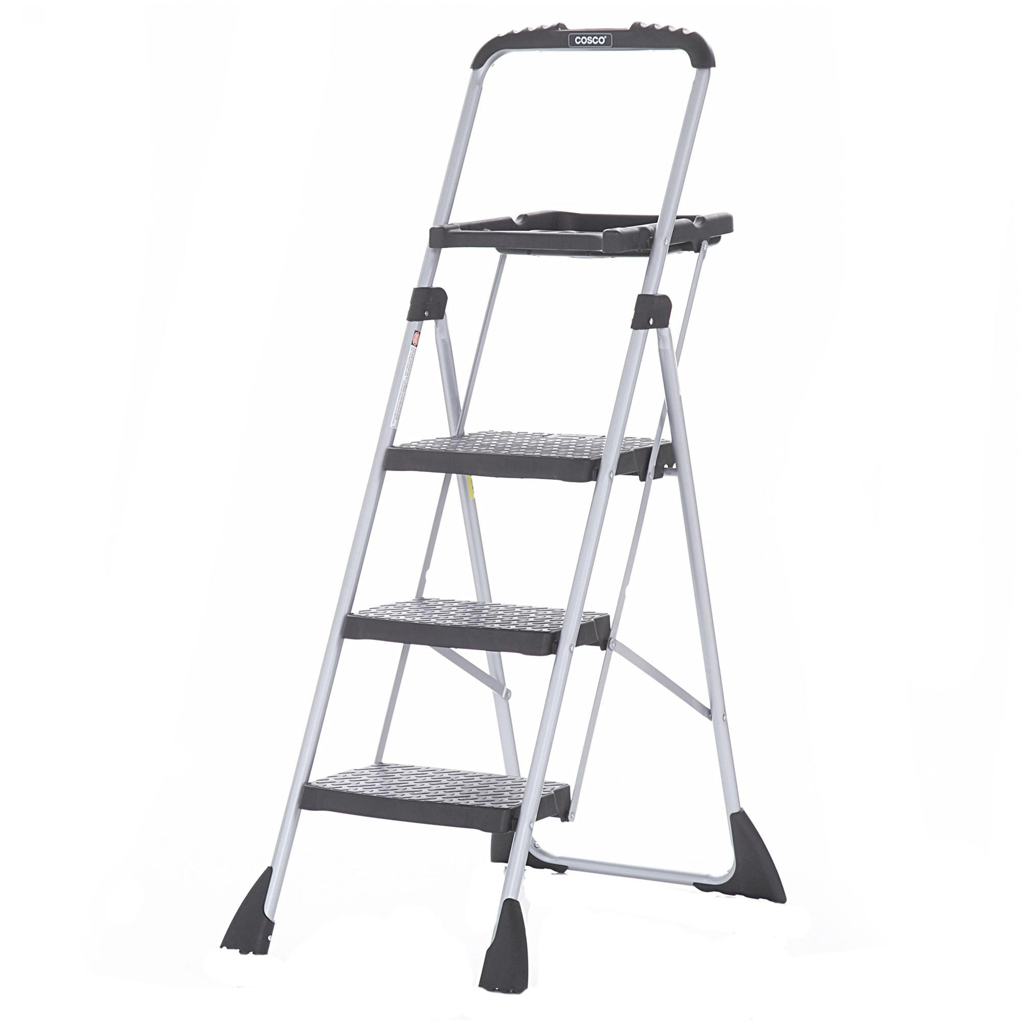 Cosco Home and Office 4 ft Steel Work Step Ladder with 225 lb. Load