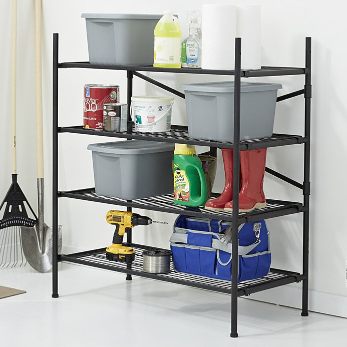 Cosco Home and Office Folding Instant Storage 47.54" H 4 Shelf Shelving