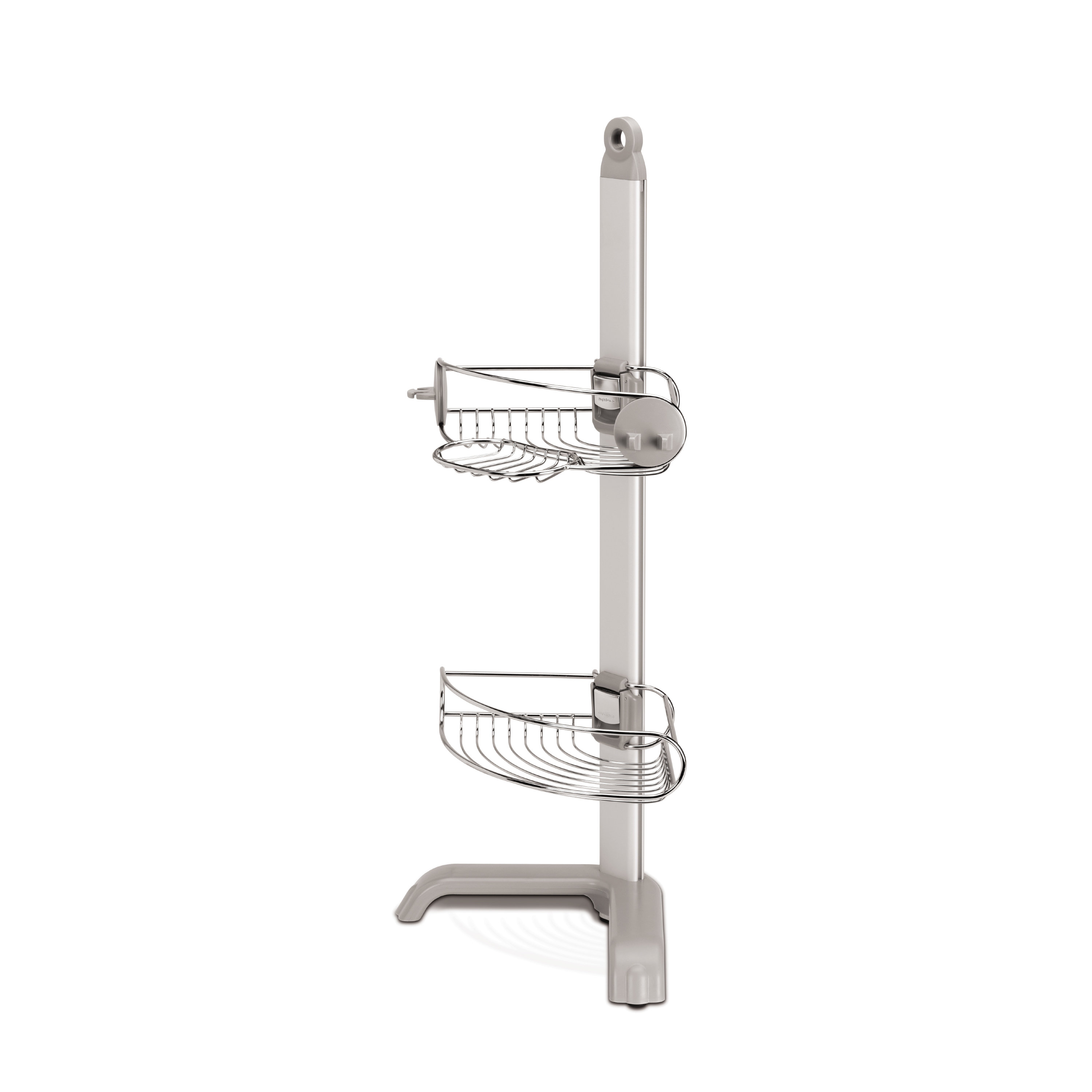 Adjustable Corner Shower Caddy in Stainless Steel & Anodized Aluminum