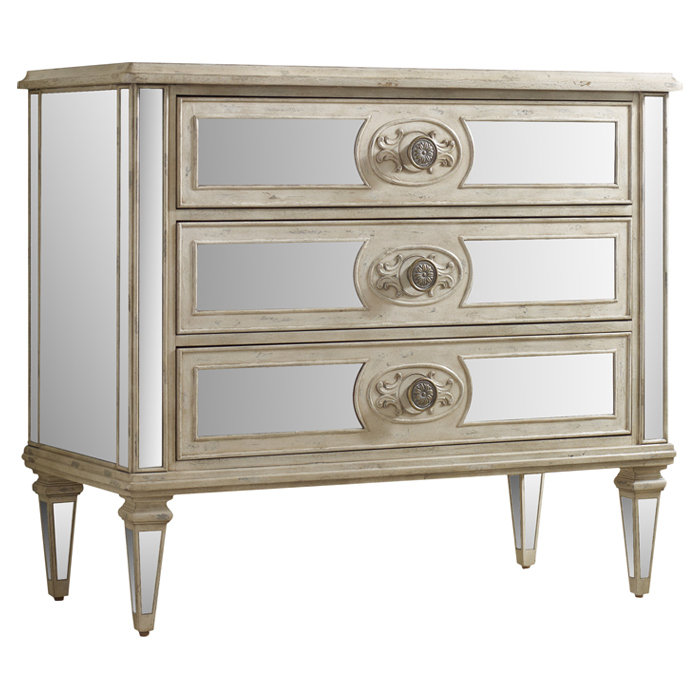 Hooker Furniture 3 Drawer Antique Mirrored Chest & Reviews Wayfair