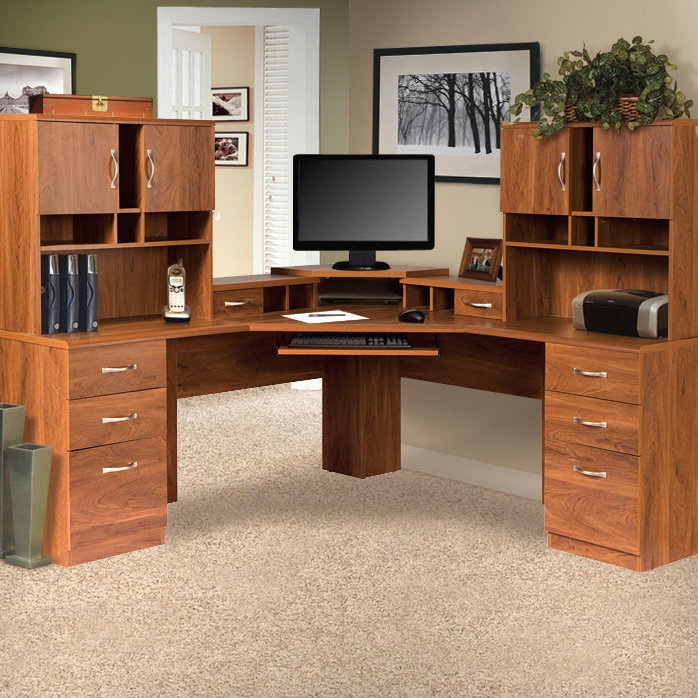 Office Adaptations LShape Computer Desk with Hutches Wayfair