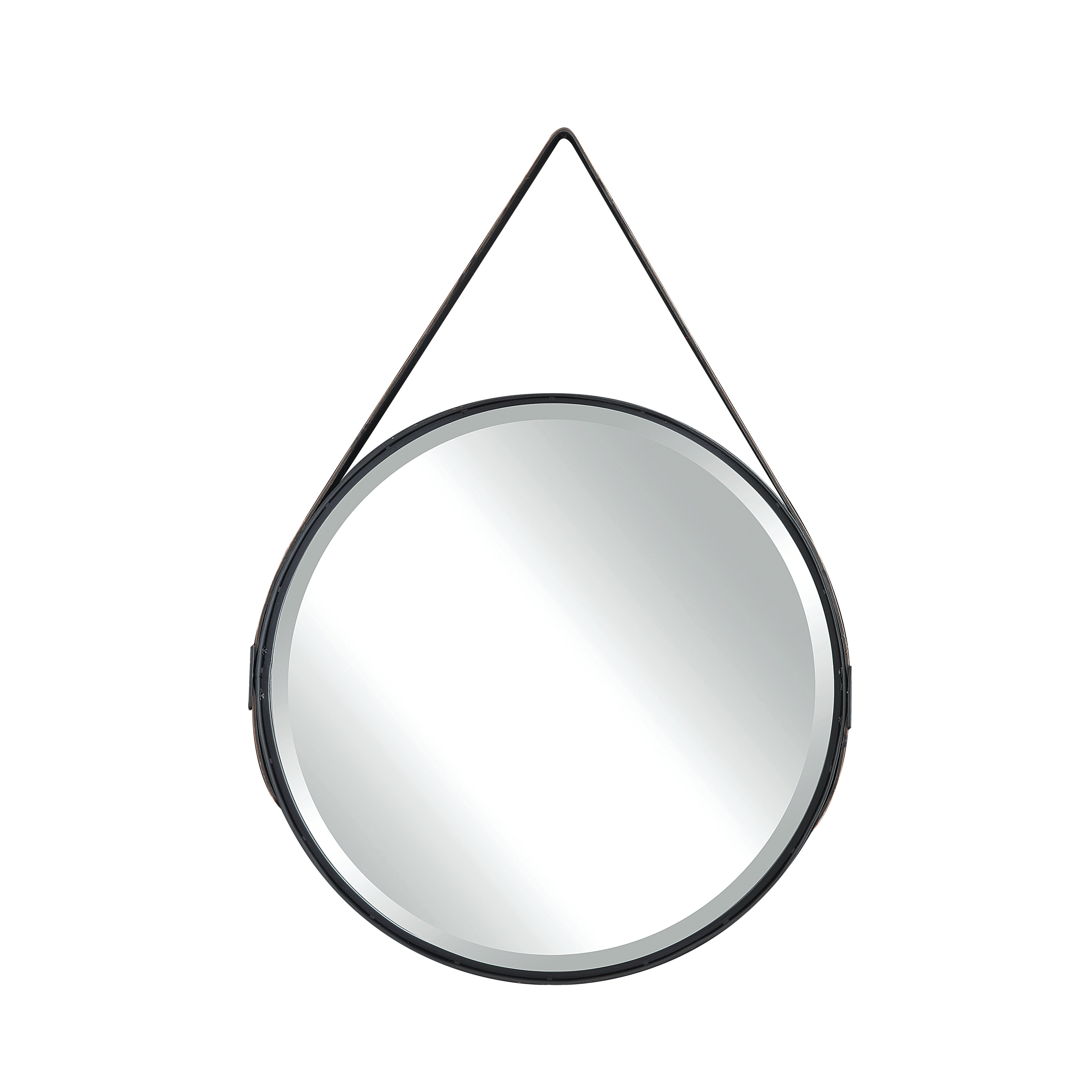 Creative CoOp Terrain Round Metal Mirror with Leather Strap & Reviews