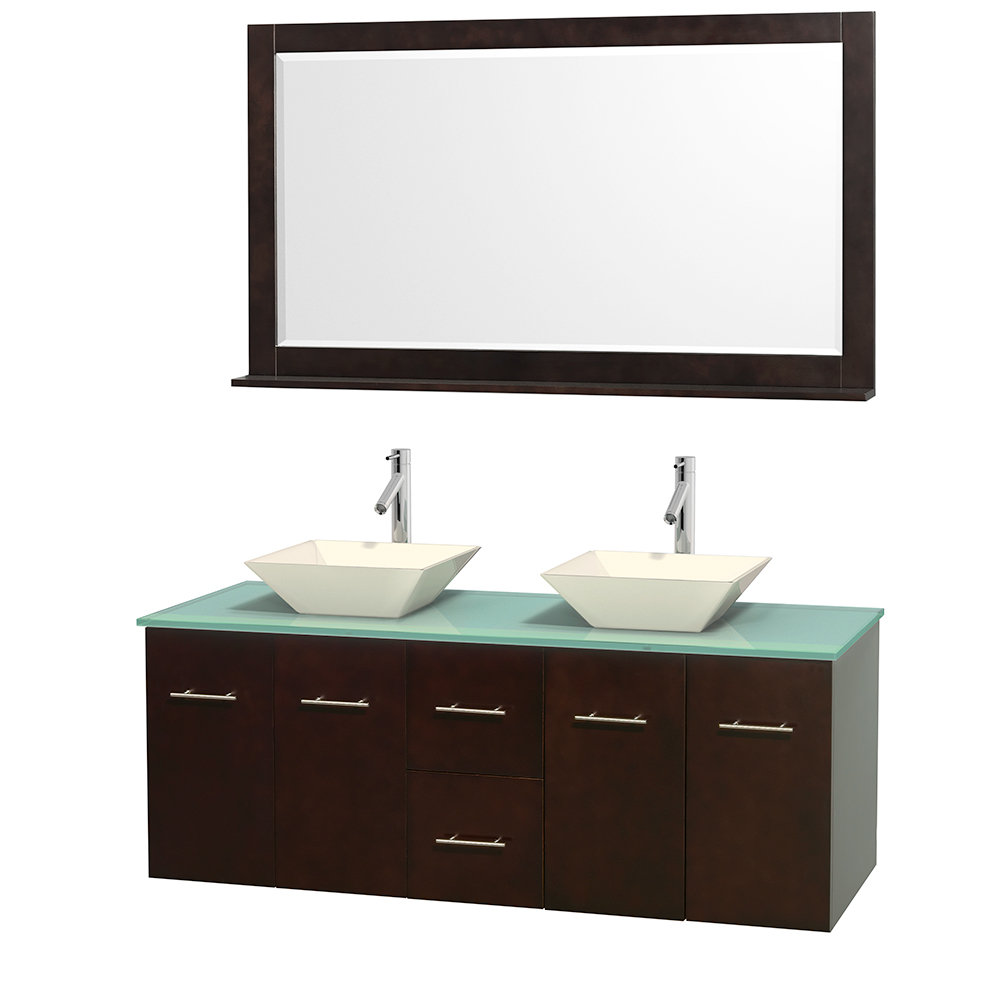 Wyndham Collection Centra 60" Double Bathroom Vanity Set with Mirror Wayfair