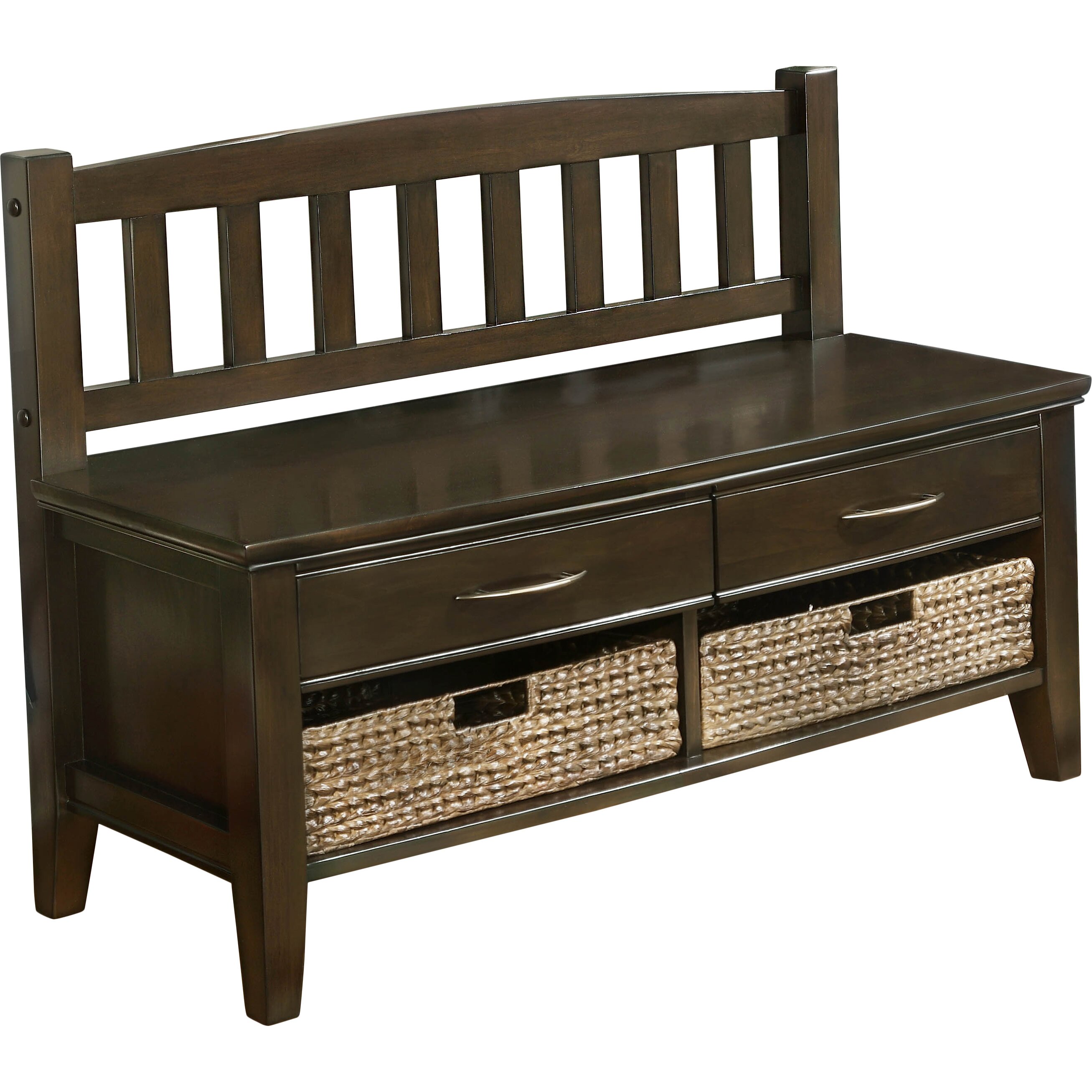 Williamsburg Wood Storage Entryway Bench with Drawers and Cubbies Wayfair