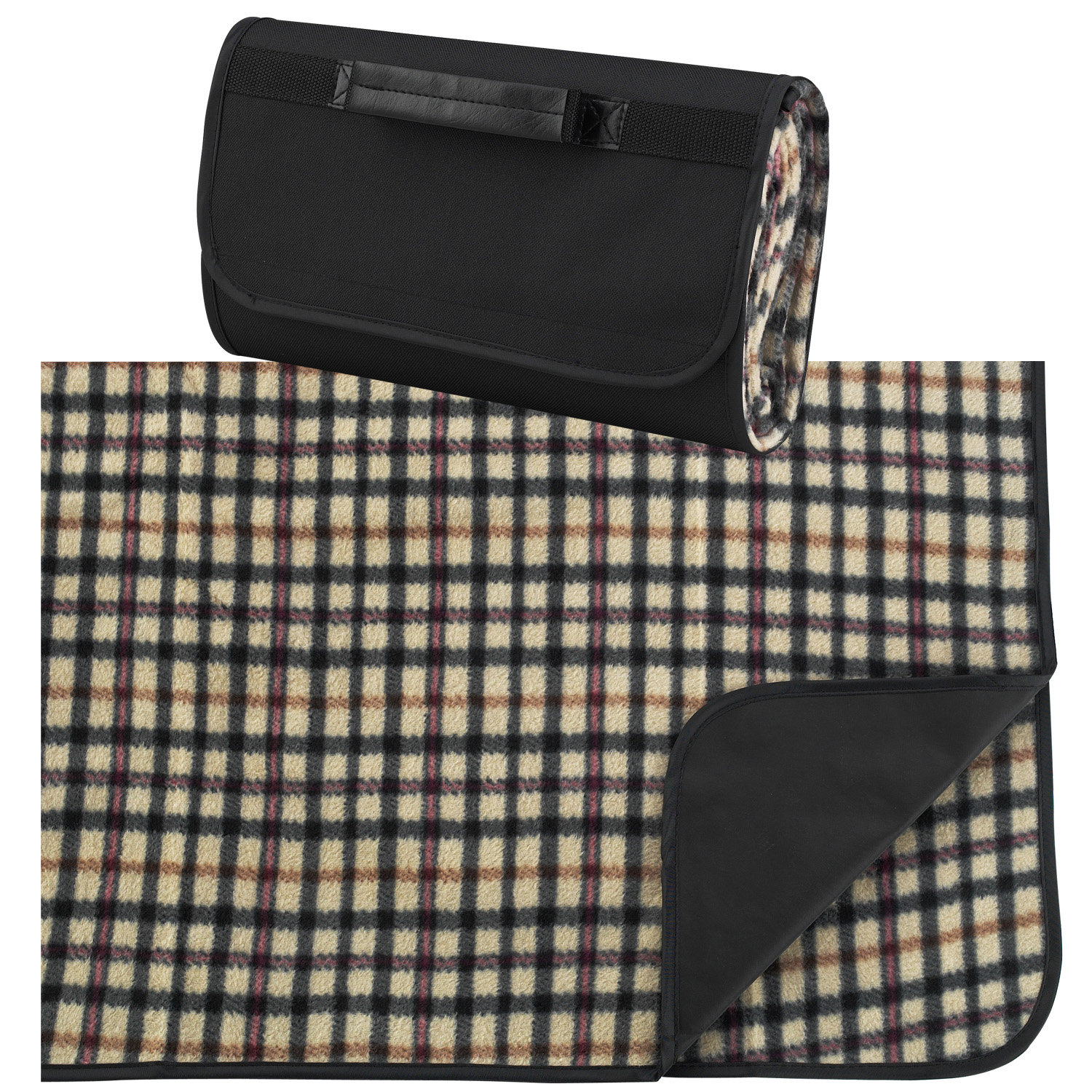 Picnic At Ascot Picnic Blanket with Attached Case in London Plaid