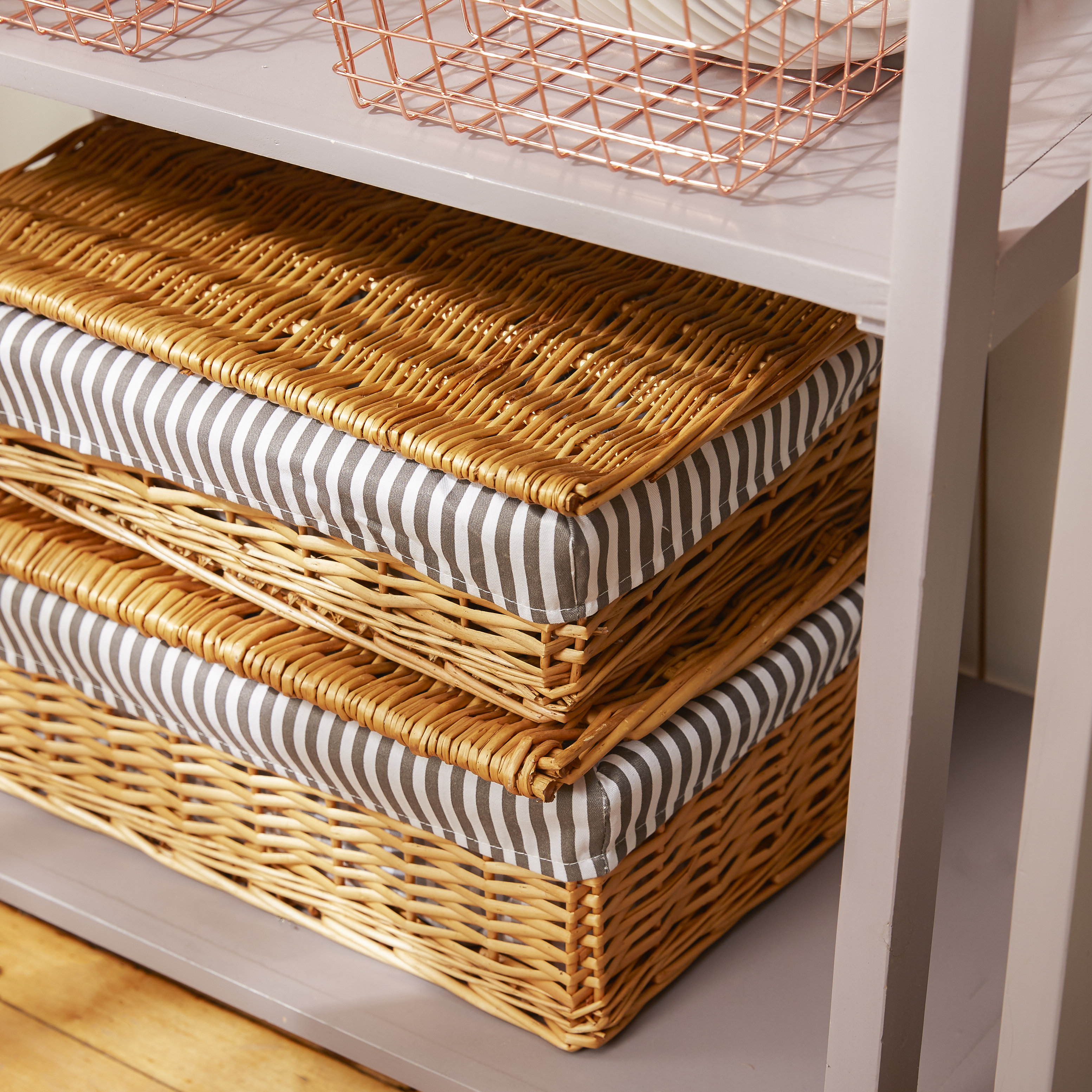2 Piece Lined Storage Baskets with Lid Set Wayfair