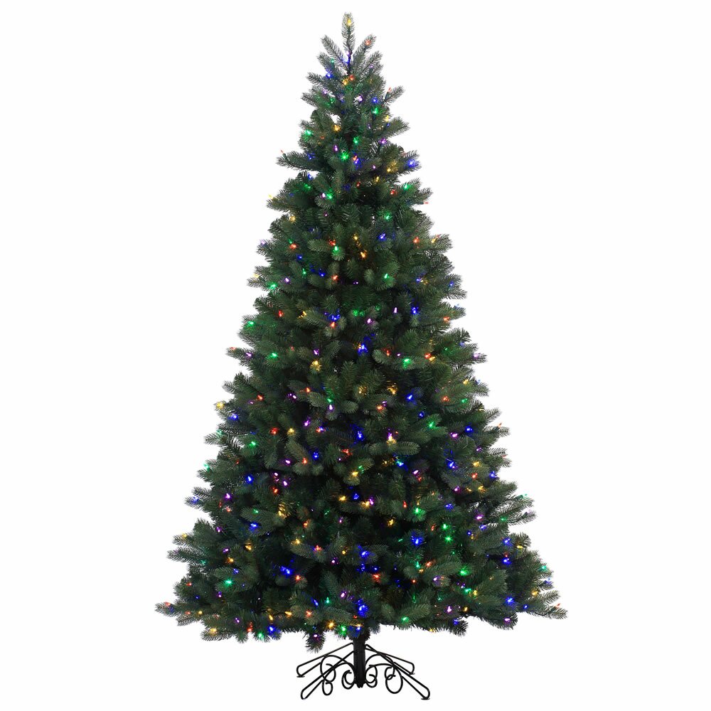 6.5' Green Spruce Artificial Christmas Tree with 500 LED MultiColored