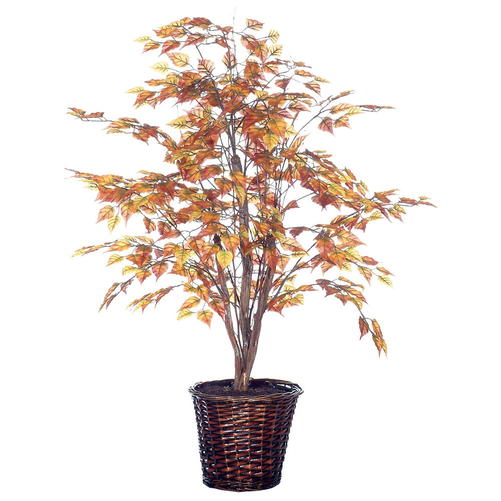 Vickerman Deluxe 48" Artificial Potted Natural Birch Tree in Gold