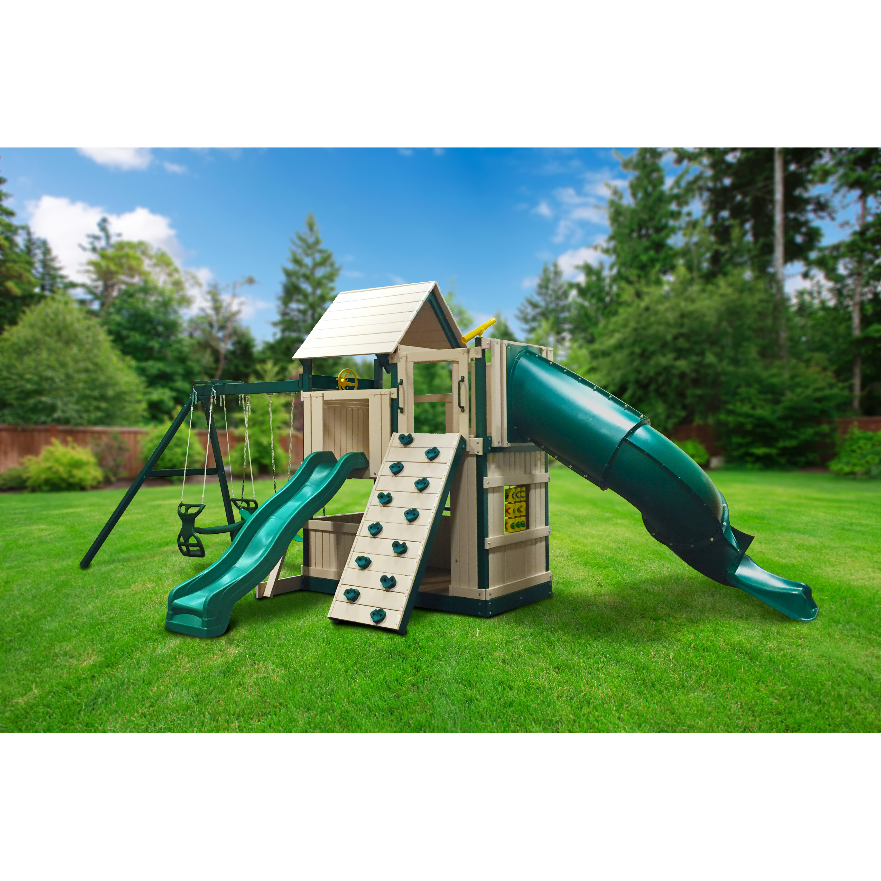 Congo Explorer Tree House Climber Swing Set Wayfair