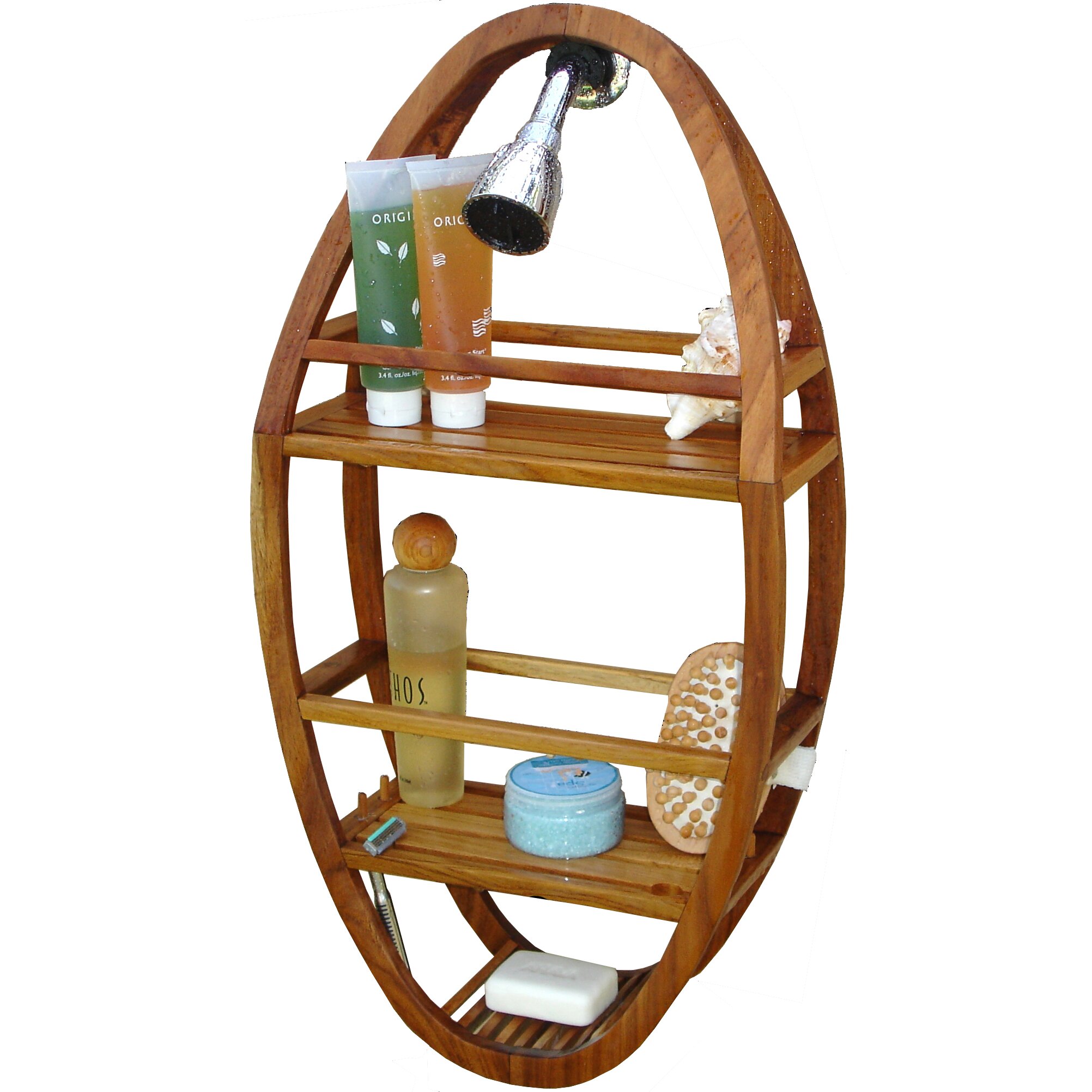 Spa Teak Oval Shower Organizer | Wayfair