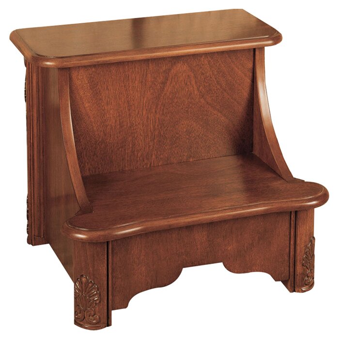 Powell Woodbury Mahogany 2 Step Manufactured Wood Bed Step Stool With   Woodbury%2BMahogany%2BBed%2BStep 