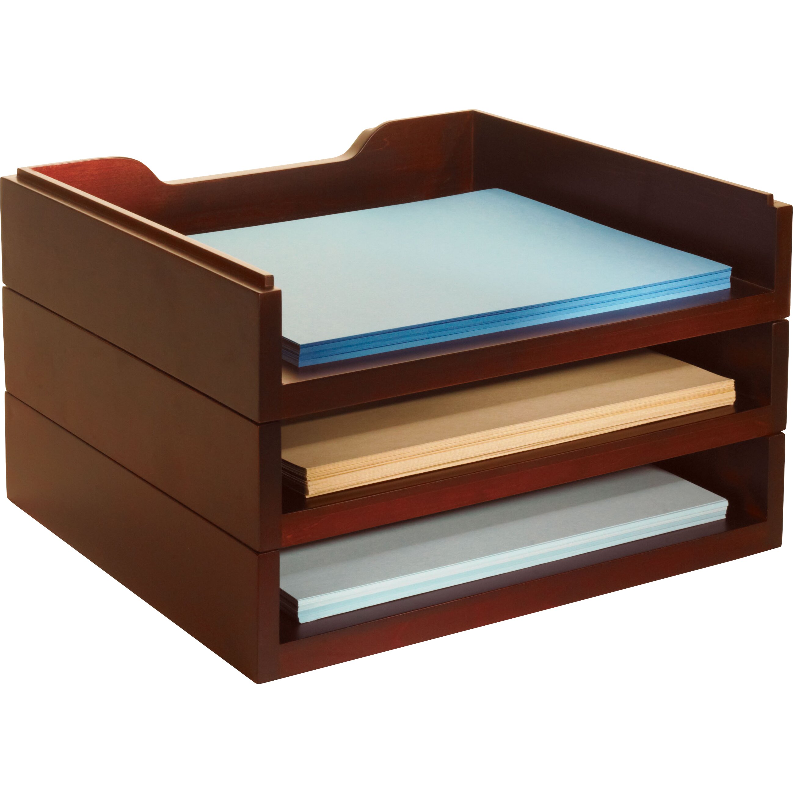 Bindertek 3 Tier Stackable Desk Tray Reviews Wayfair   Stack And Style Desktop Letter Tray WK4 