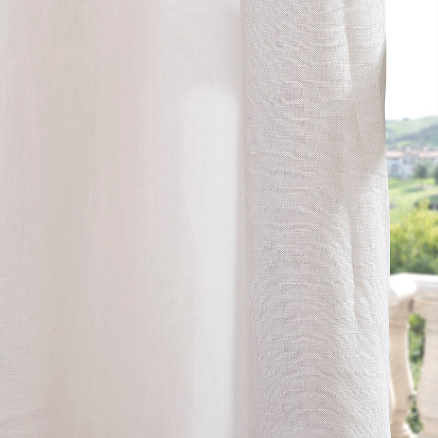 Half Price Drapes Signature Lace French Linen Pleated SemiOpaque